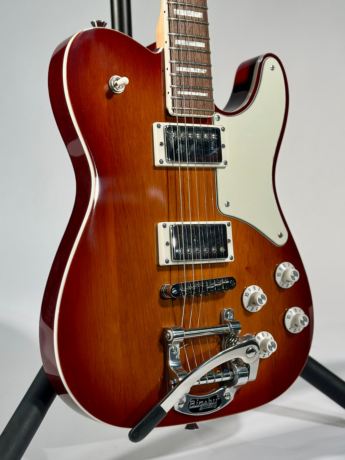 Squier Paranormal Troublemaker Telecaster with Deluxe Bigsby, Honey Sunburst