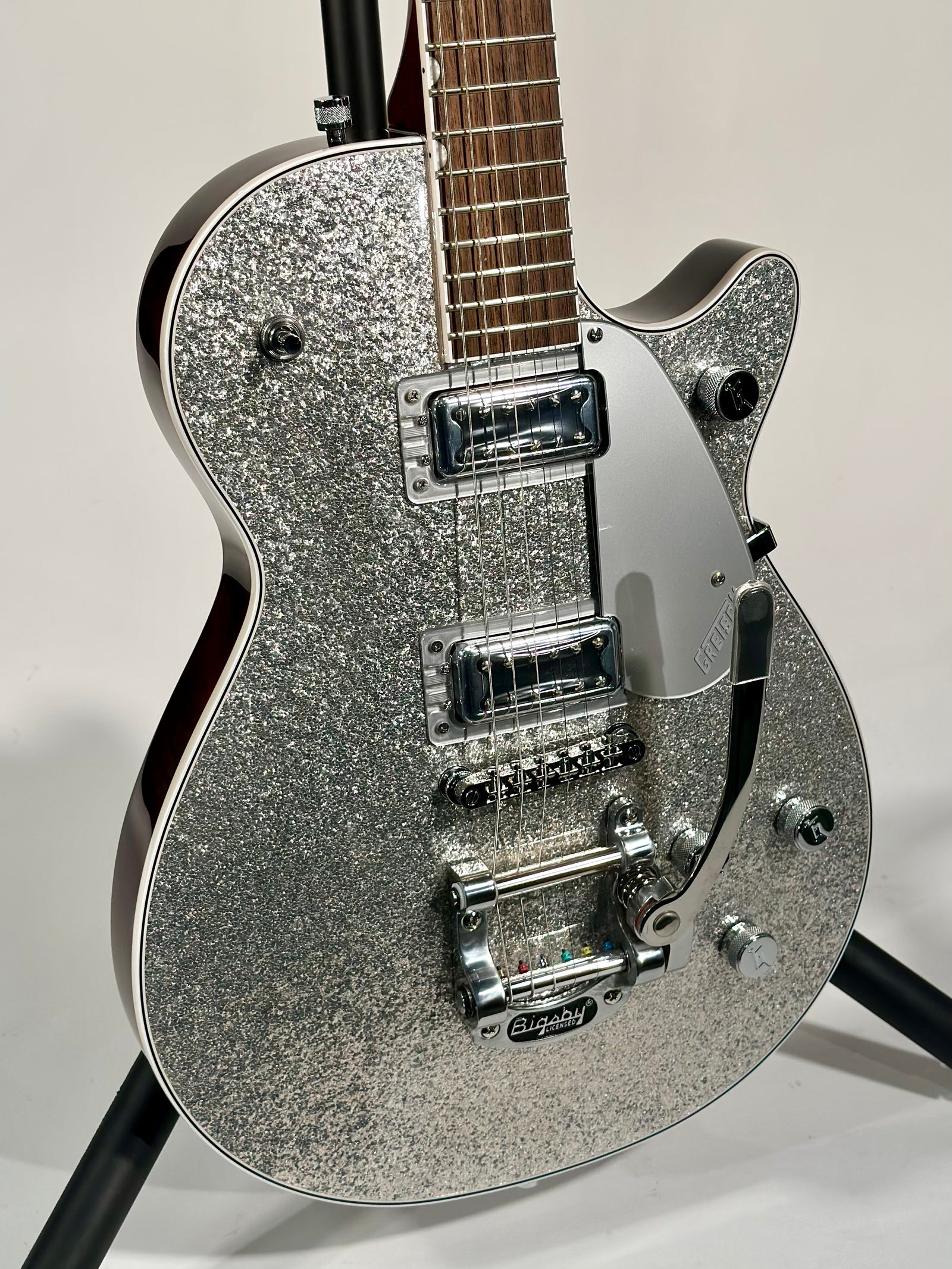 Gretsch G5230T Electromatic Sparkle Jet FT Single-Cut with Bigsby, Silver Sparkle