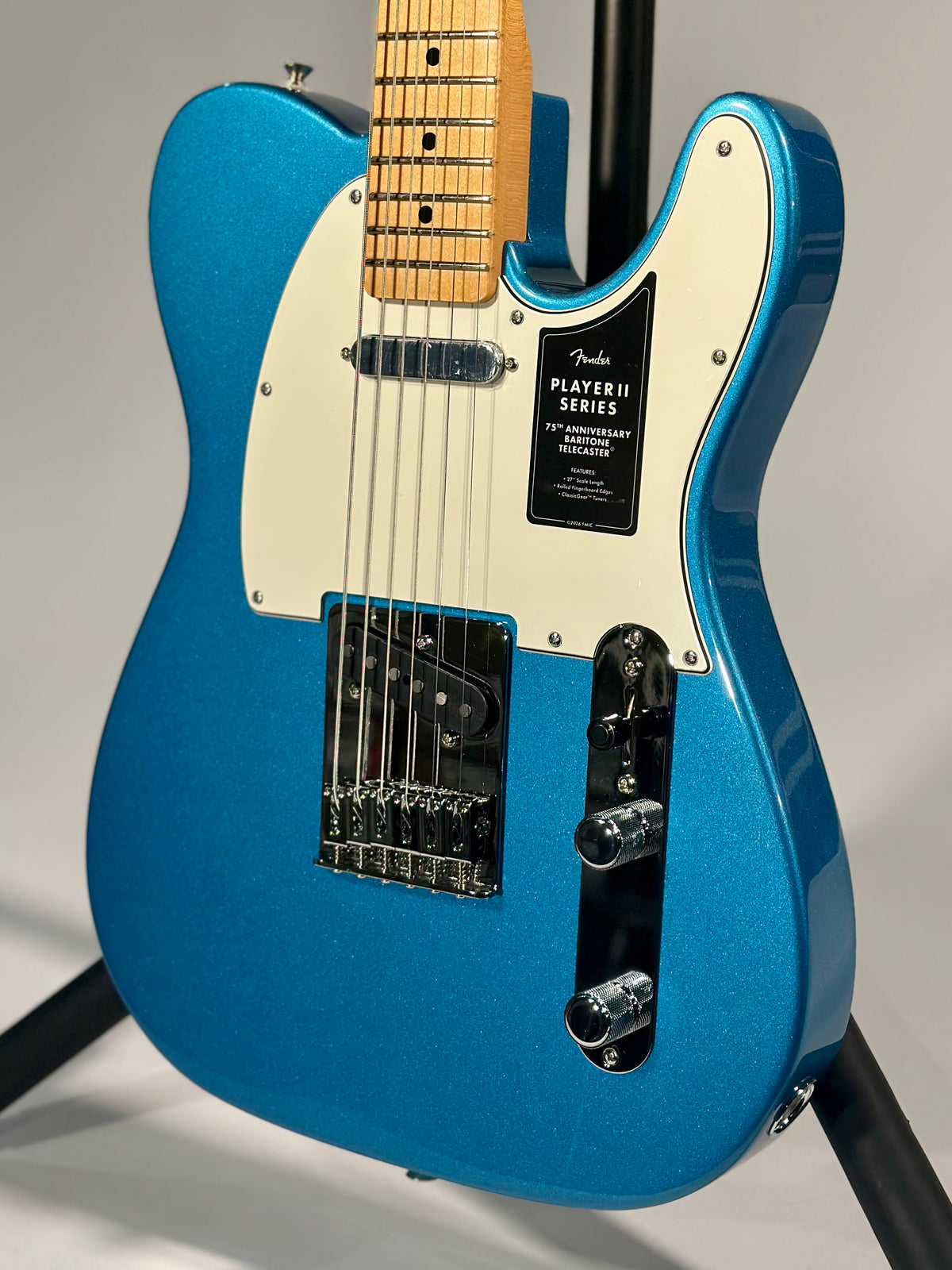 Fender 75th Anniversary Player II Baritone Telecaster, Lake Placid Blue