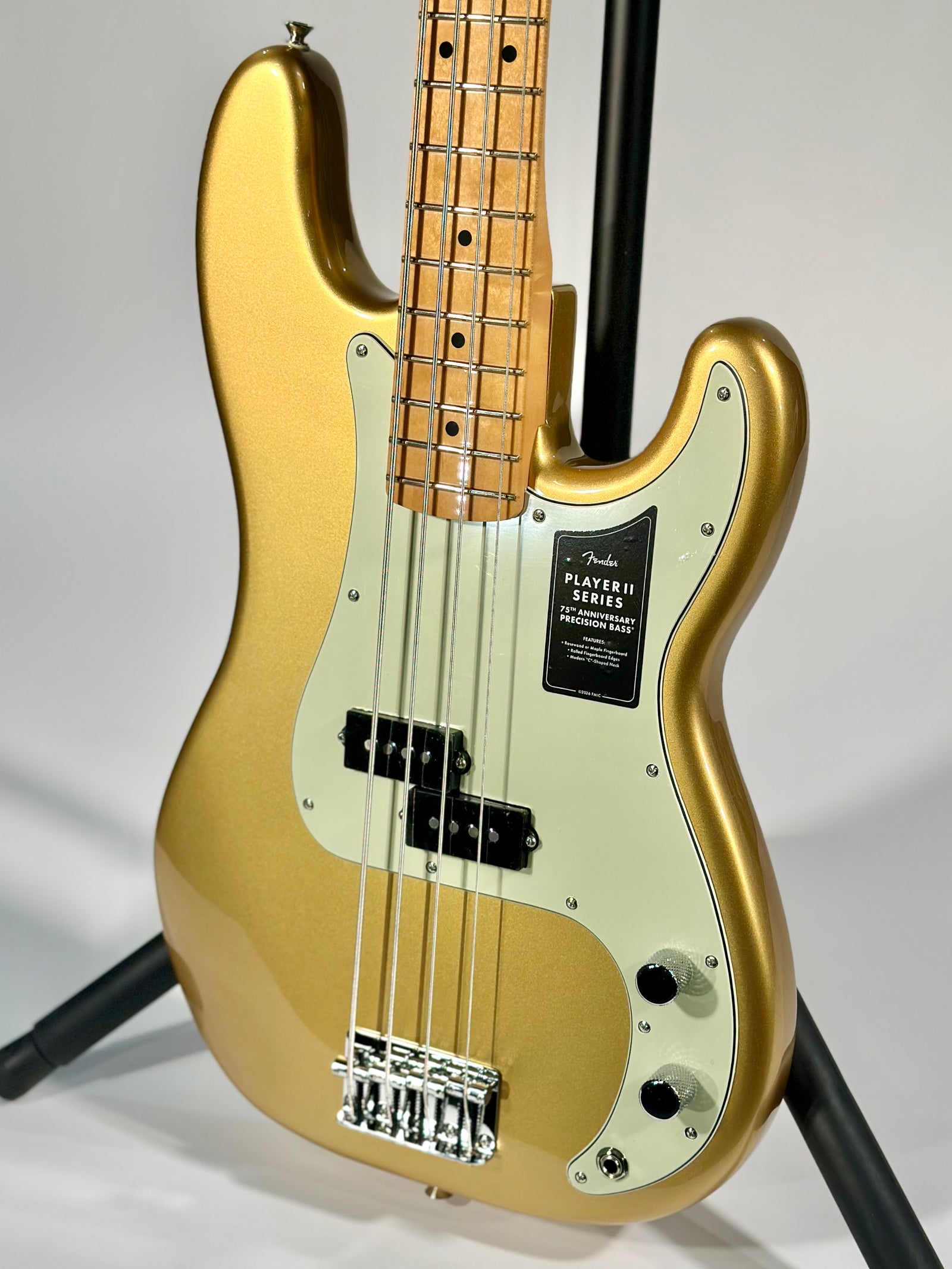 Fender 75th Anniversary Player II Precision Bass, Aztec Gold