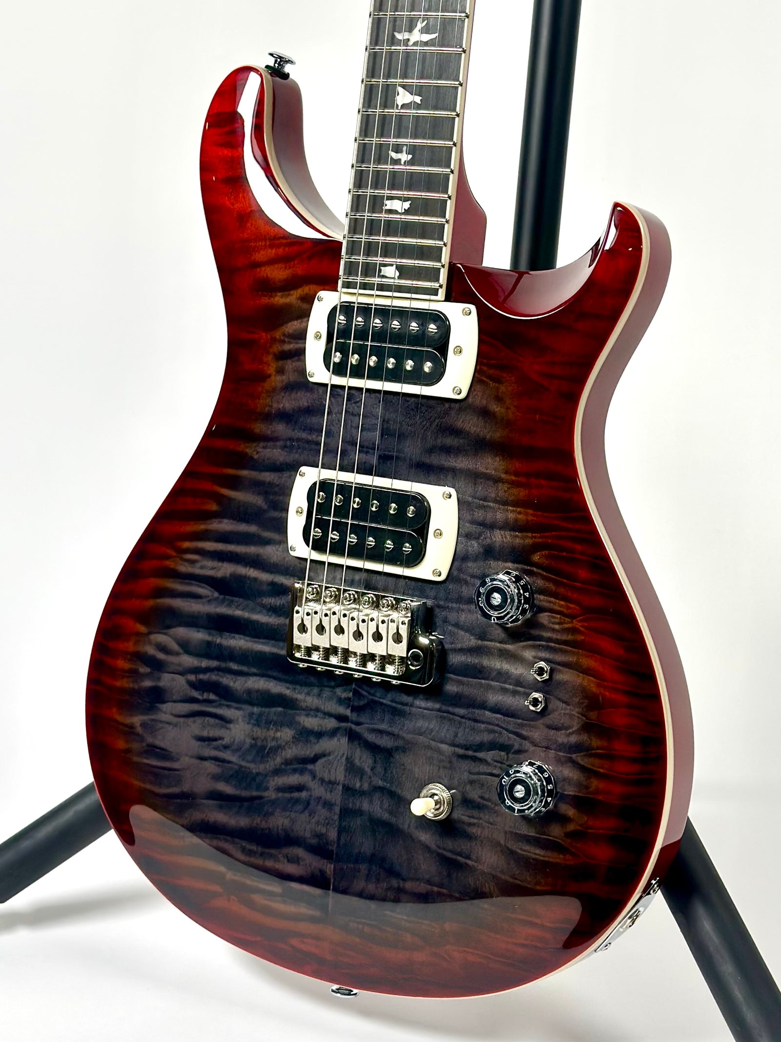 PRS SE Custom 24-08 Quilt, Charcoal Cherry Burst
