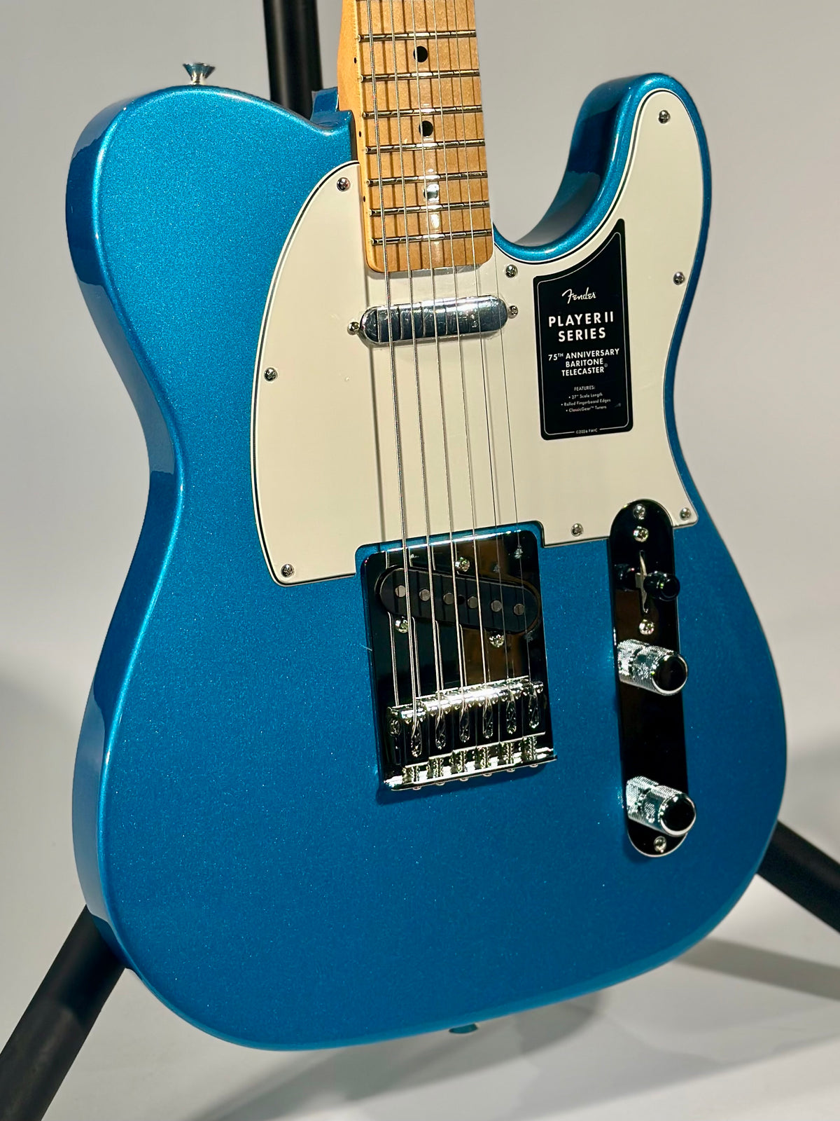 Fender 75th Anniversary Player II Baritone Telecaster, Lake Placid Blue