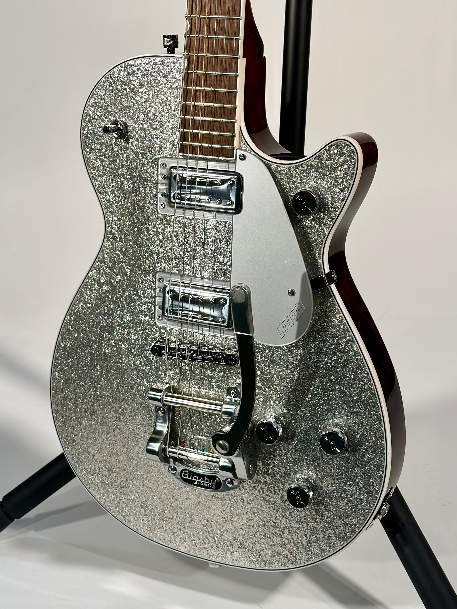 Gretsch G5230T Electromatic Sparkle Jet FT Single-Cut with Bigsby, Silver Sparkle