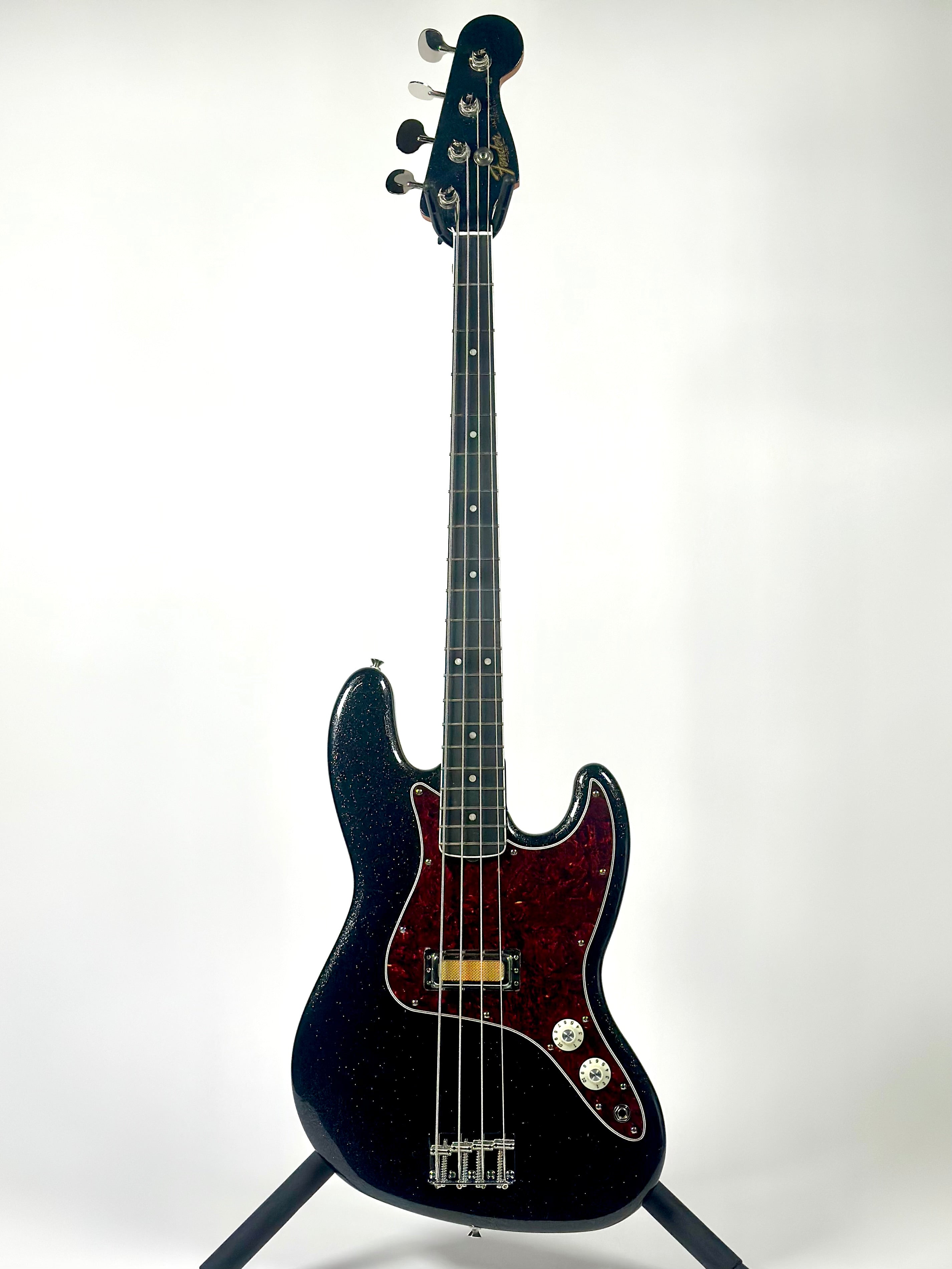 Fender Limited Edition Gold Foil Jazz Electric Bass, Black Sparkle