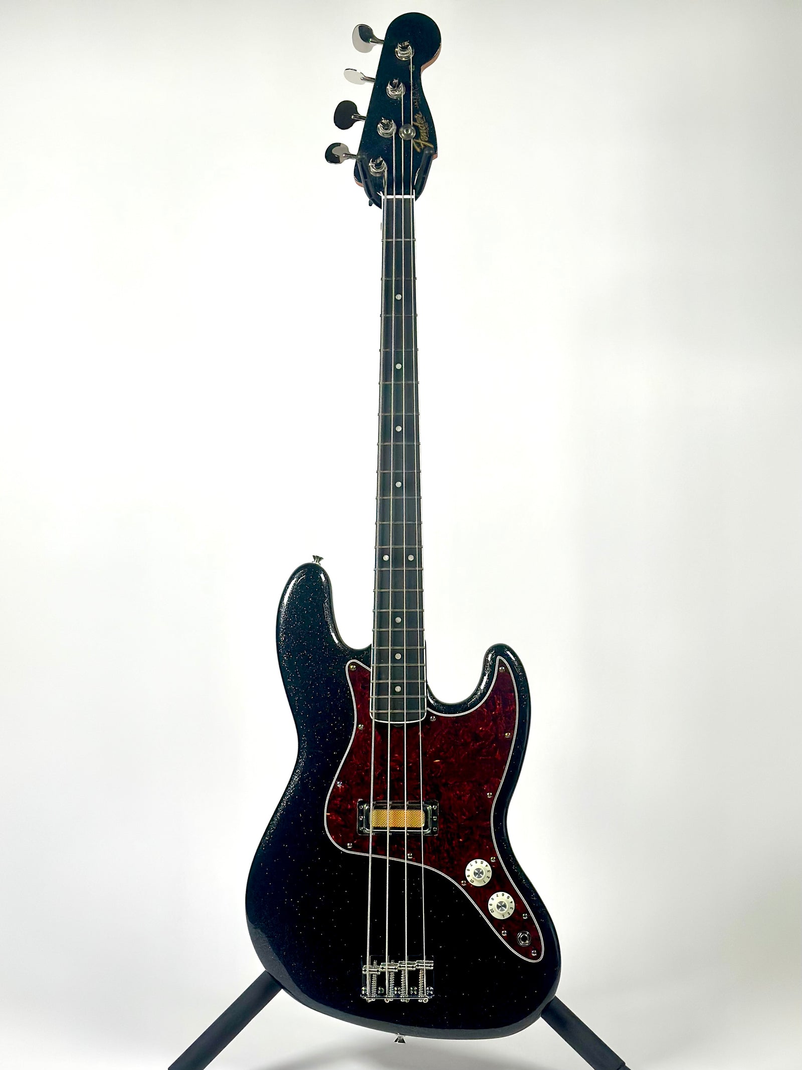 Fender Limited Edition Gold Foil Jazz Electric Bass, Black Sparkle