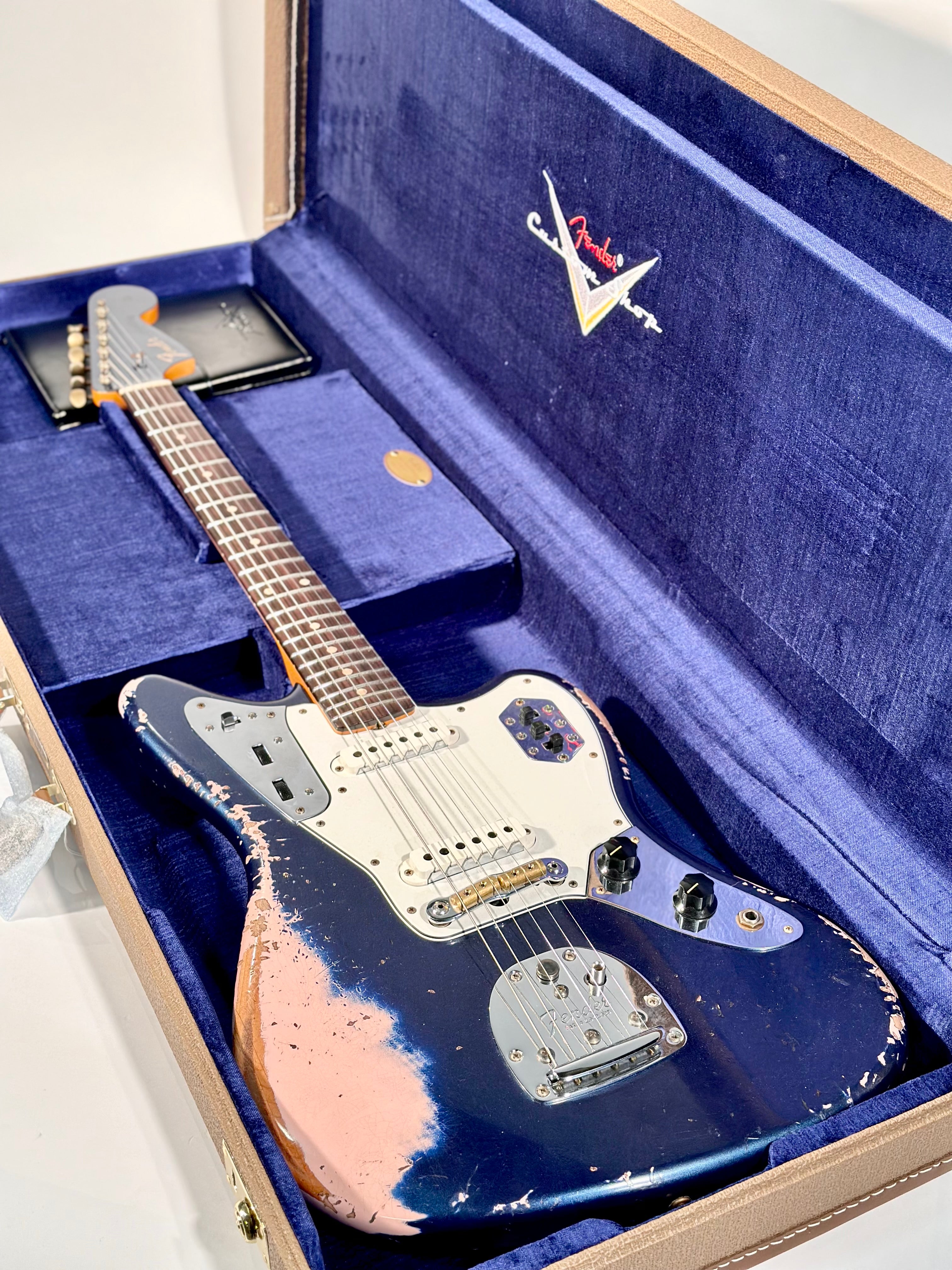 Fender Custom Shop 1962 Jaguar Heavy Relic, Baltic Blue over Shell Pink