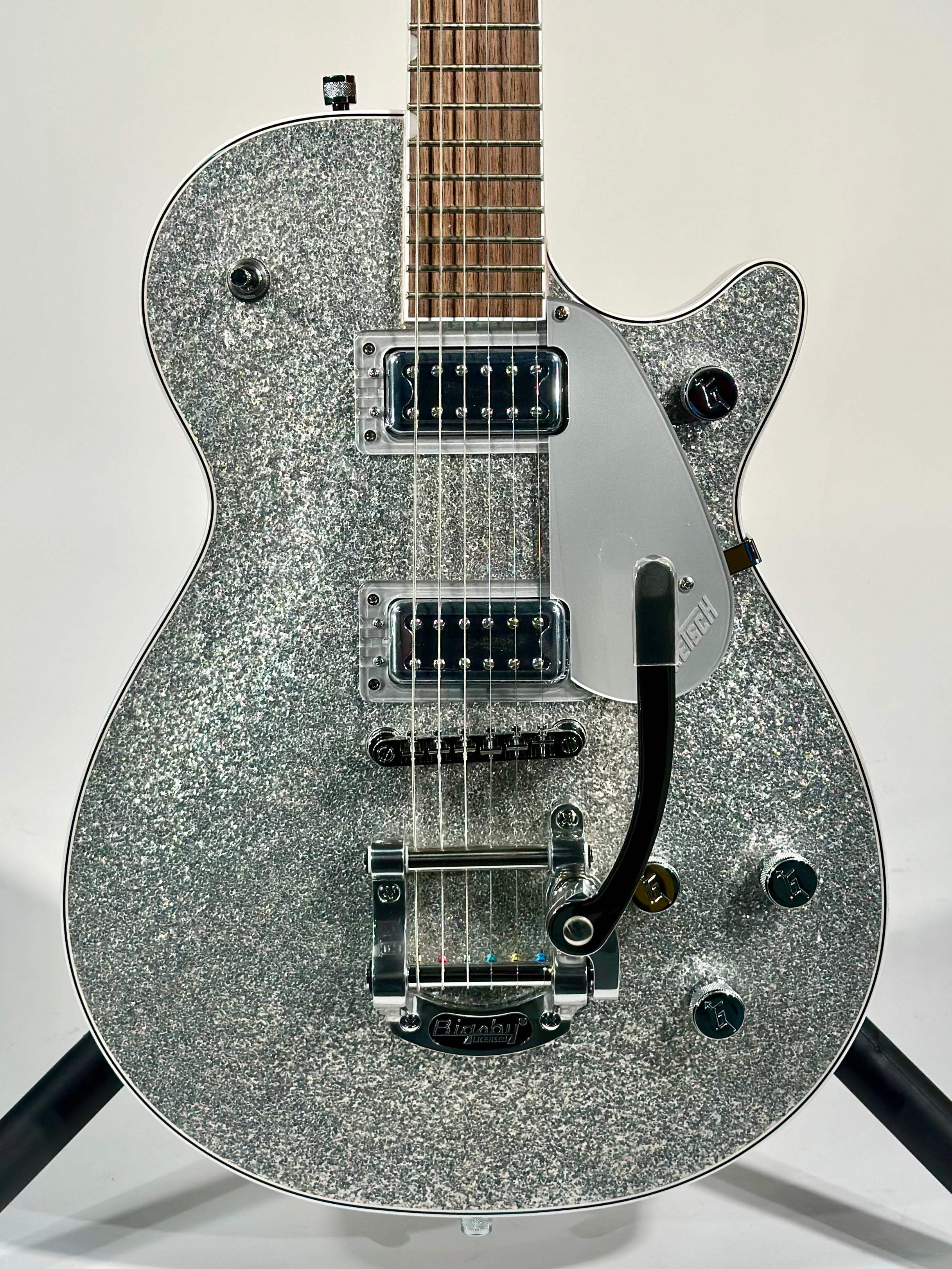 Gretsch G5230T Electromatic Sparkle Jet FT Single-Cut with Bigsby, Silver Sparkle