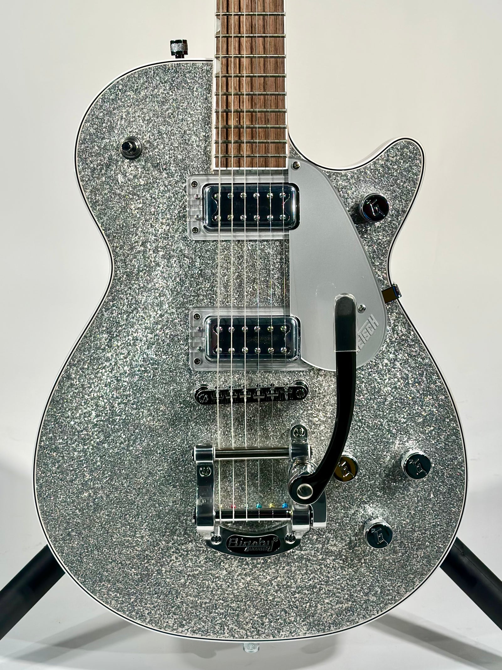Gretsch G5230T Electromatic Sparkle Jet FT Single-Cut with Bigsby, Silver Sparkle