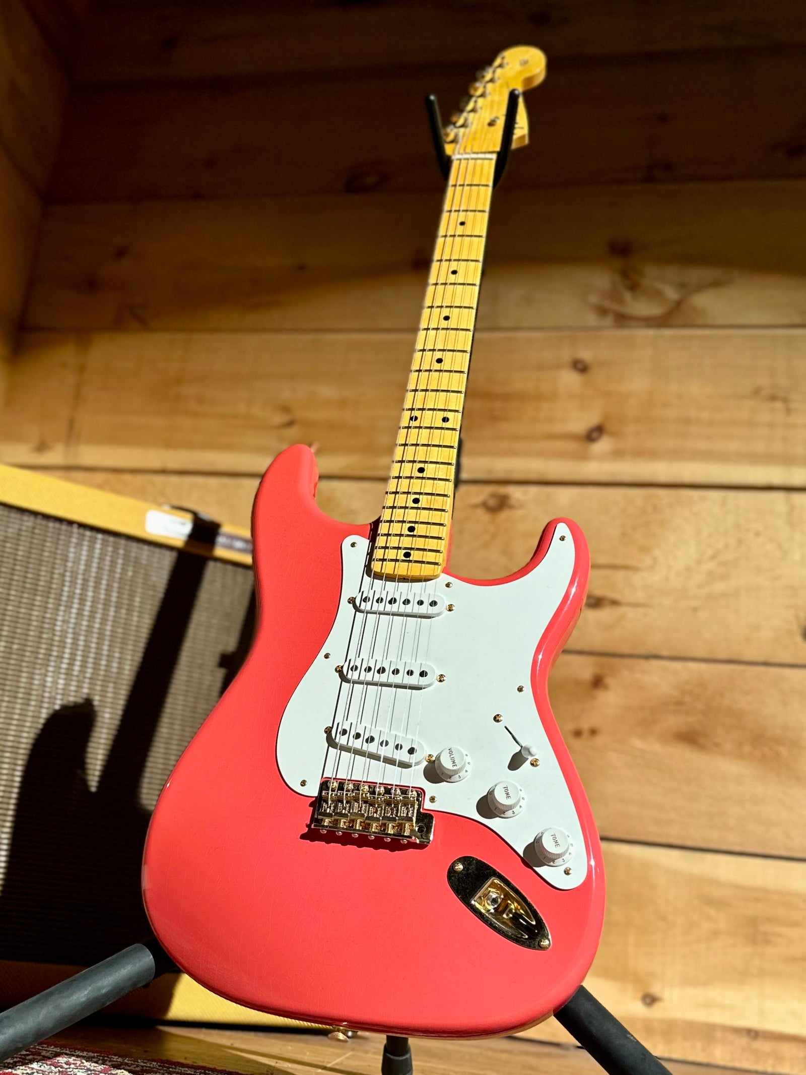 Fender Custom Shop '55 Stratocaster DLX Closet Classic, Faded Aged Fiesta Red