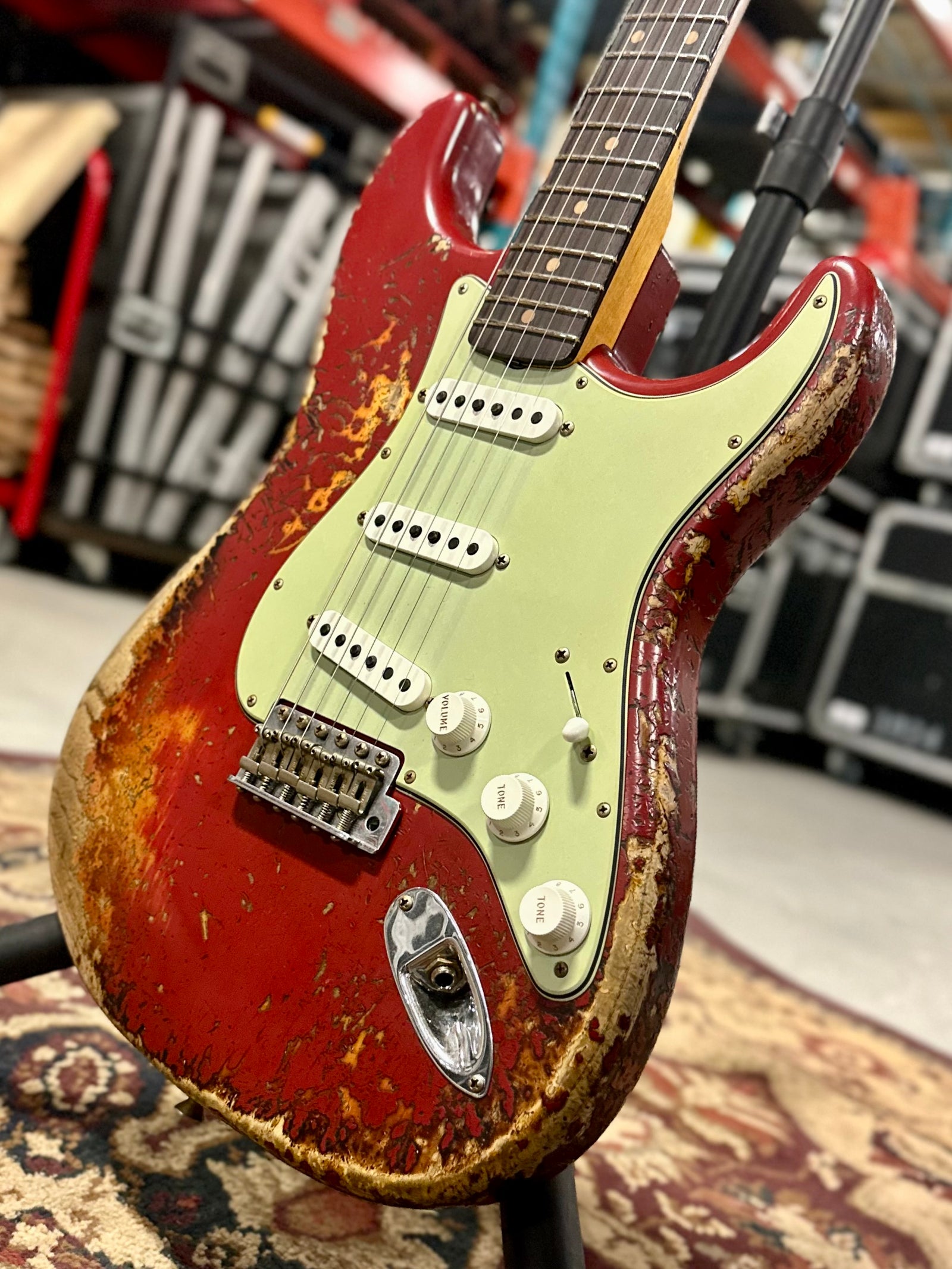 Fender Custom Shop 1961 Stratocaster Super Heavy Relic, Aged Dakota Red over 3-Color Sunburst