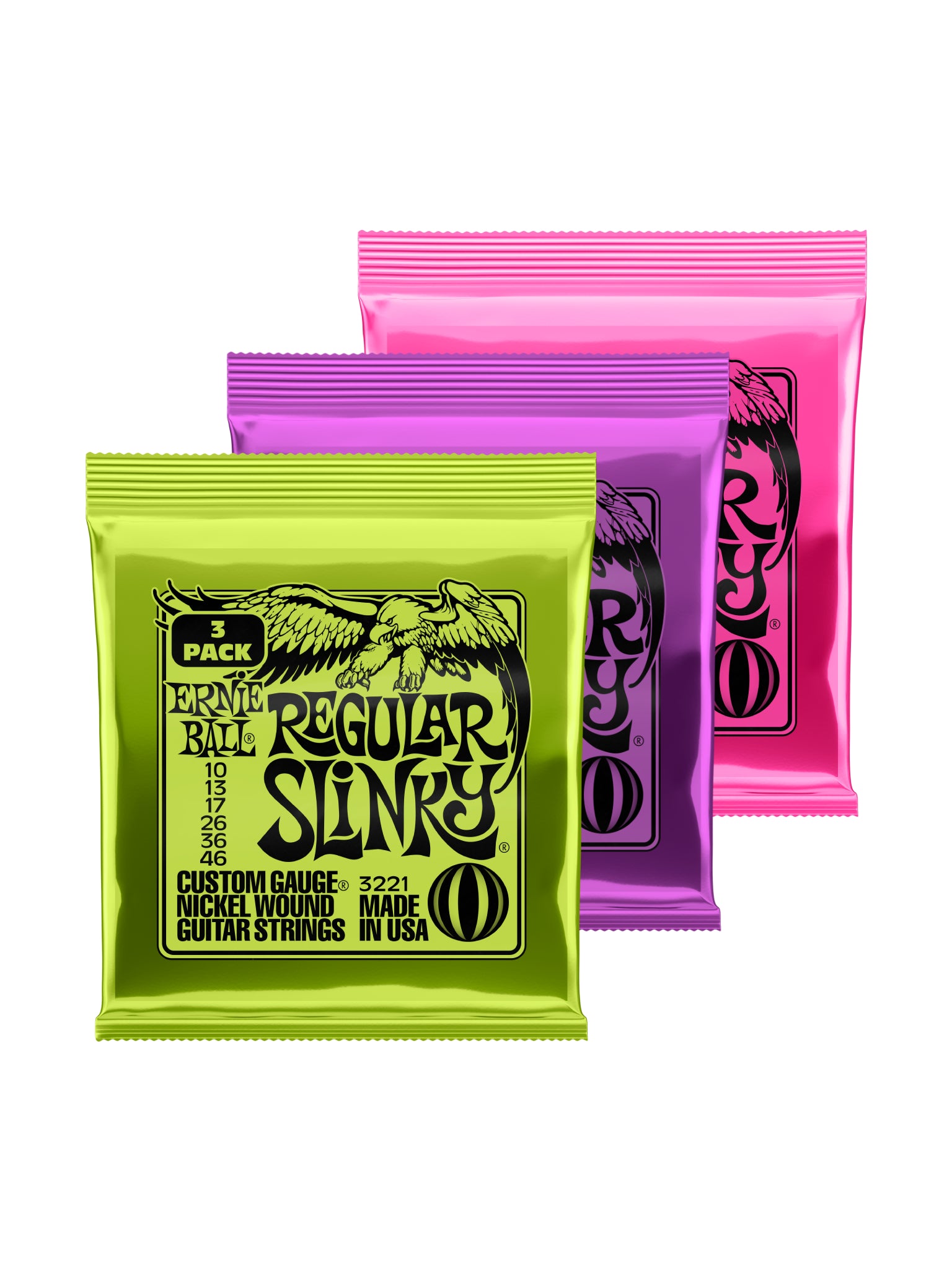 Ernie Ball 3-Pack Slinky Electric Guitar Strings