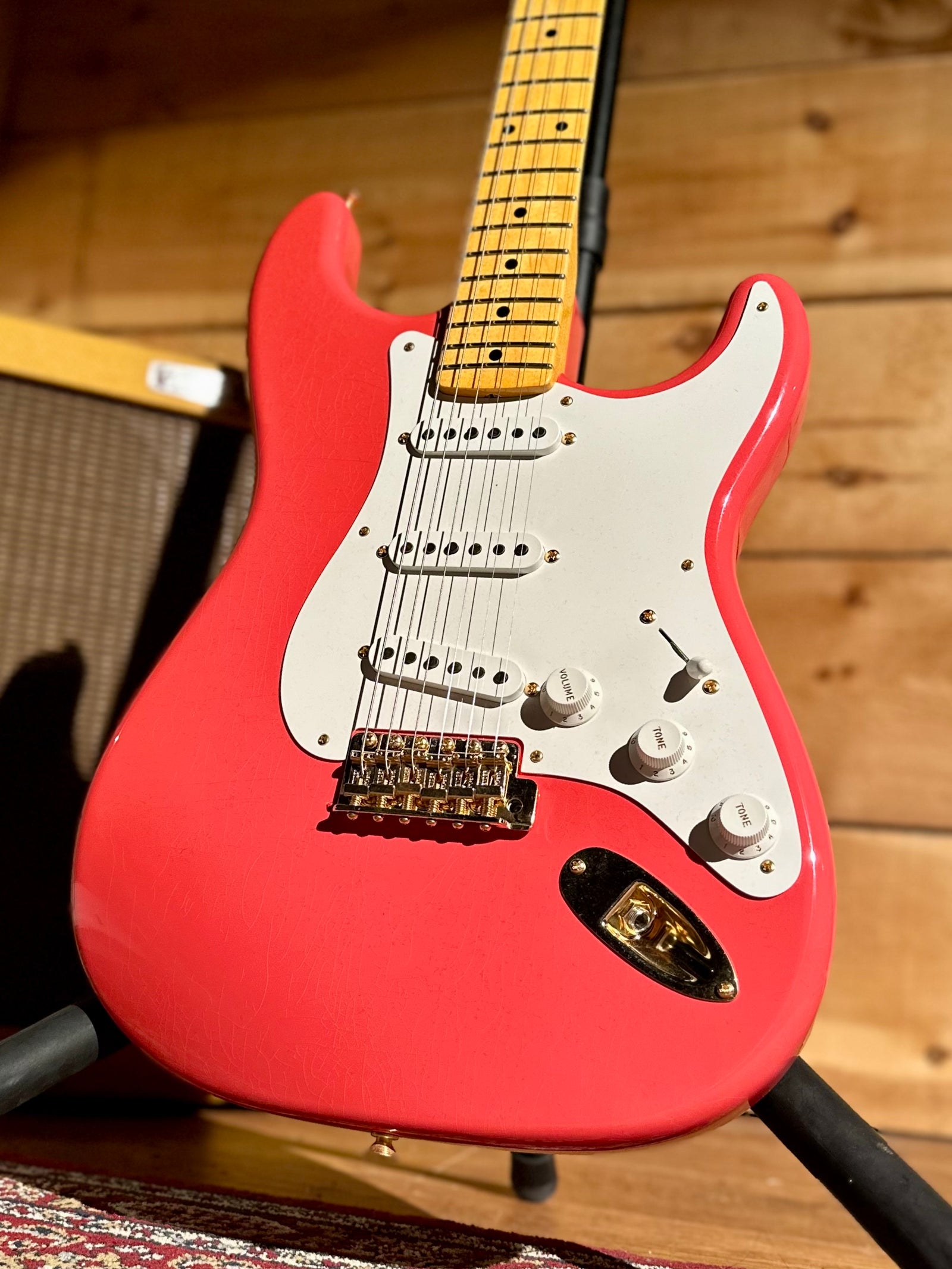Fender Custom Shop '55 Stratocaster DLX Closet Classic, Faded Aged Fiesta Red