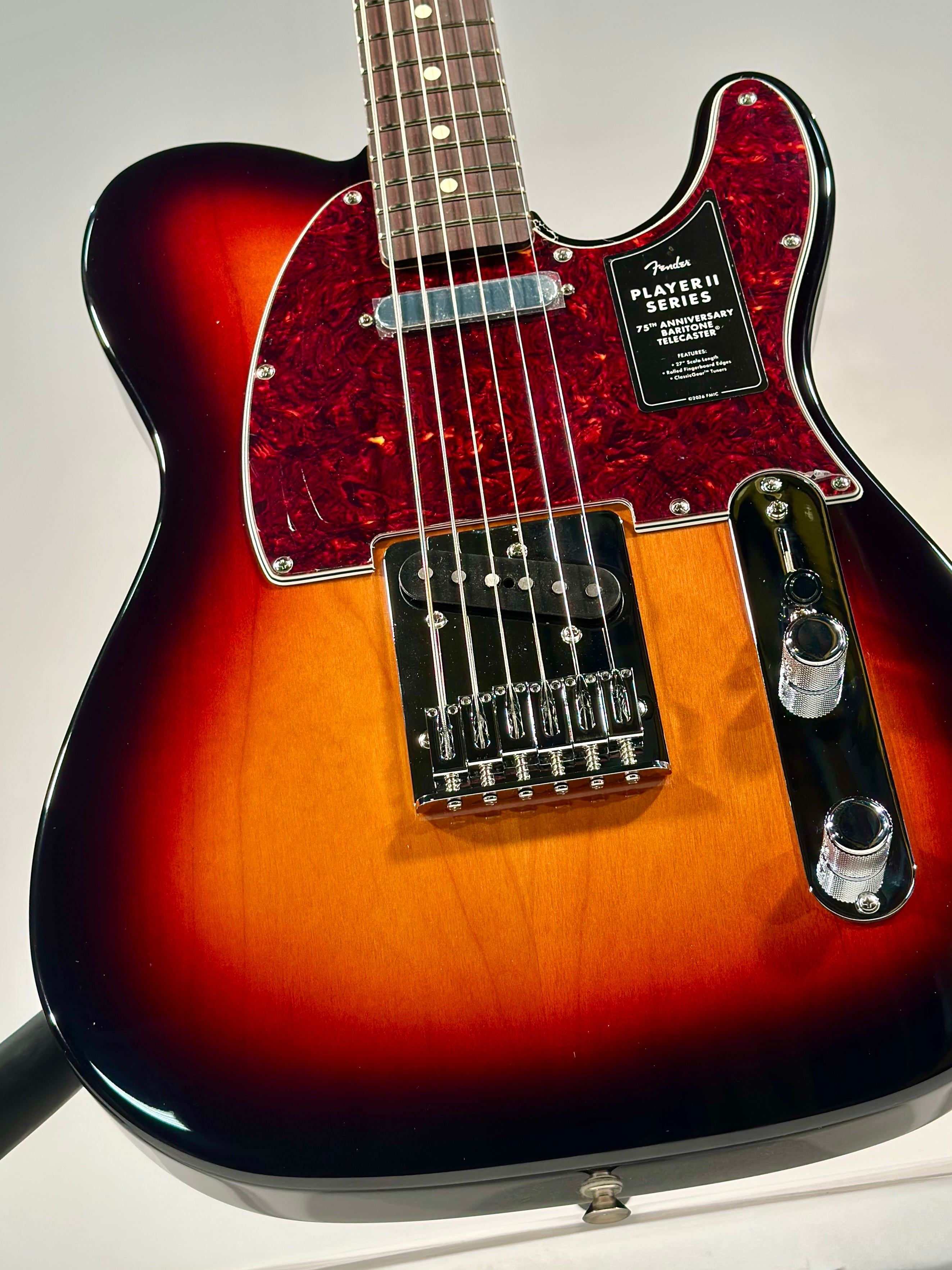 Fender 75th Anniversary Player II Baritone Telecaster, 3-Color Sunburst