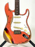 Fender Custom Shop 1965 Stratocaster Super Heavy Relic, Rosewood Fingerboard, Super Faded Aged Tahitian Coral over 3-Colour Sunburst