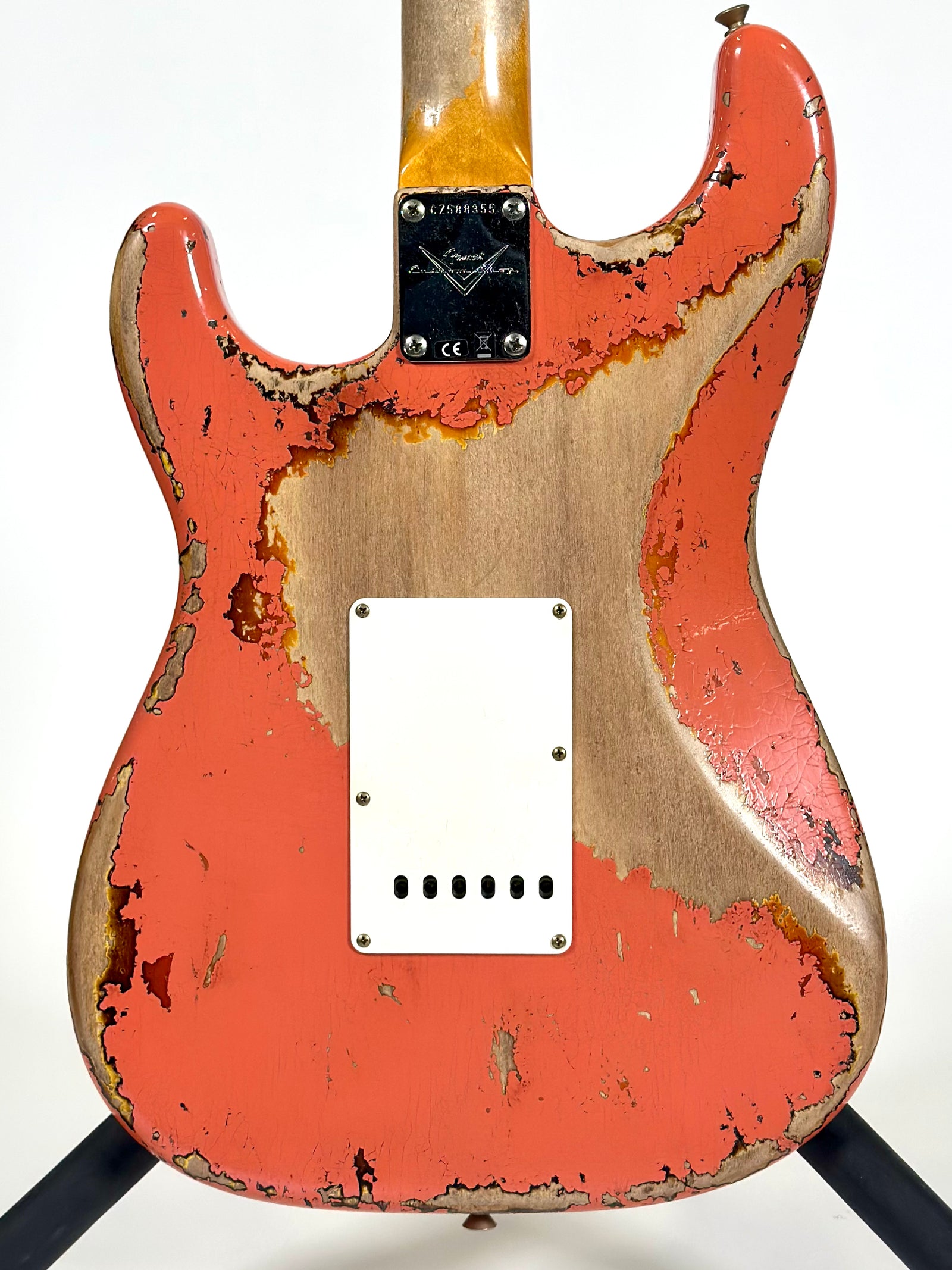 Fender Custom Shop 1965 Stratocaster Super Heavy Relic, Rosewood Fingerboard, Super Faded Aged Tahitian Coral over 3-Colour Sunburst