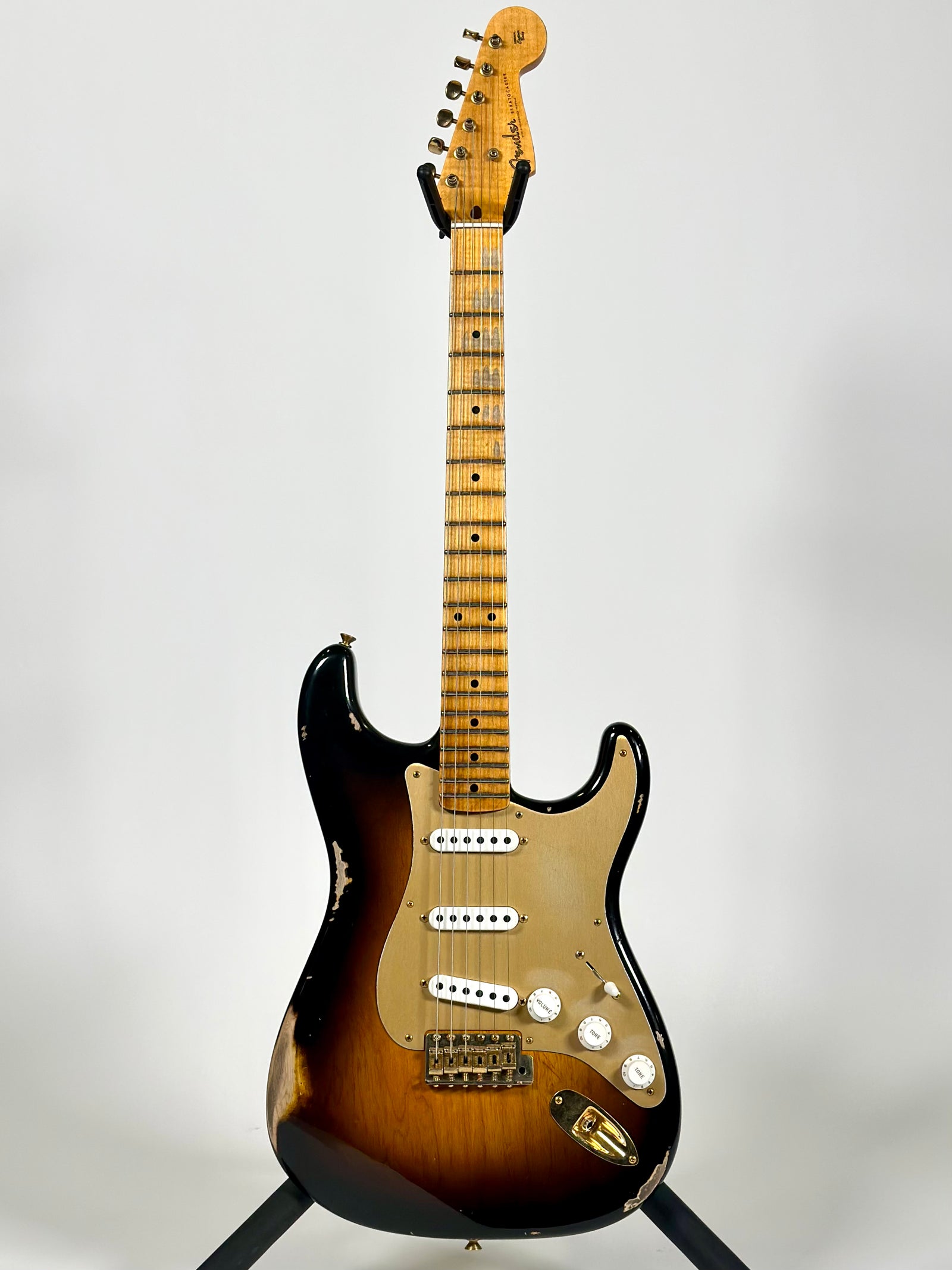 Fender Custom Shop Limited Edition '55 Bone Tone Stratocaster Relic, 2A Flame Maple Fingerboard, Wide-Fade 2-Color Sunburst with Gold Hardware
