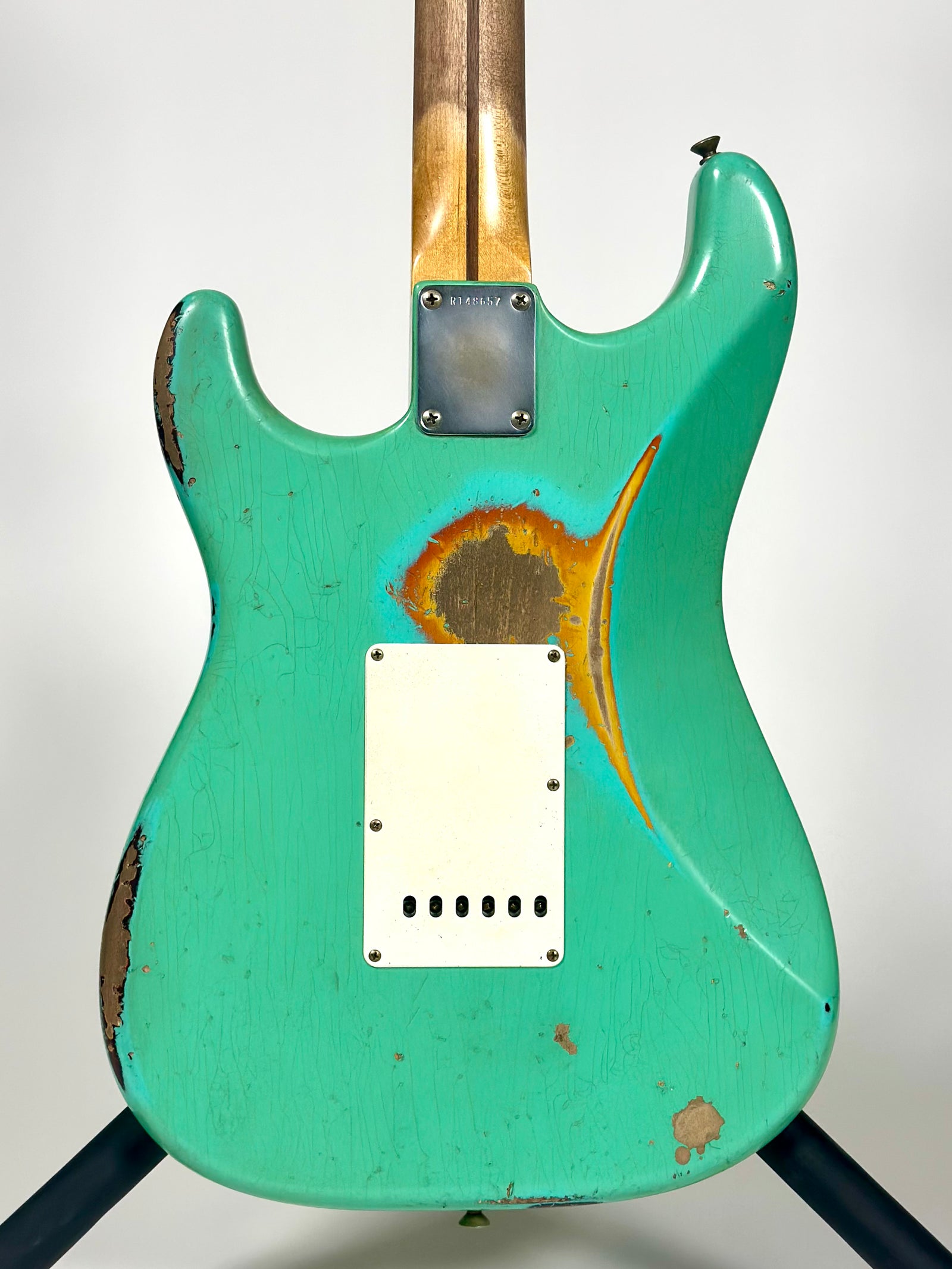 Fender Custom Shop Kyle McMillin Masterbuilt, 56' Stratocaster Relic, Faded Sea Foam Green over Chocolate 3-Tone Sunburst
