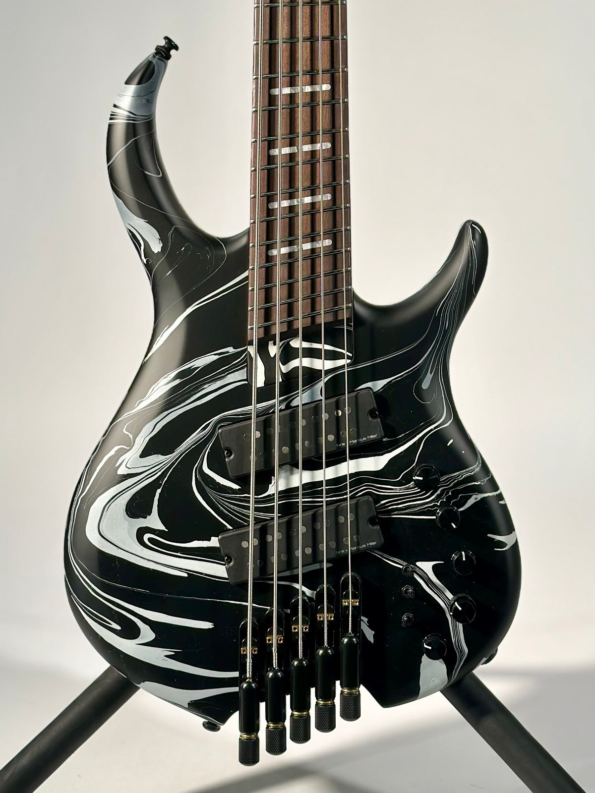 Sire Marcus Miller M6 5-String Headless Bass, Black Swirl
