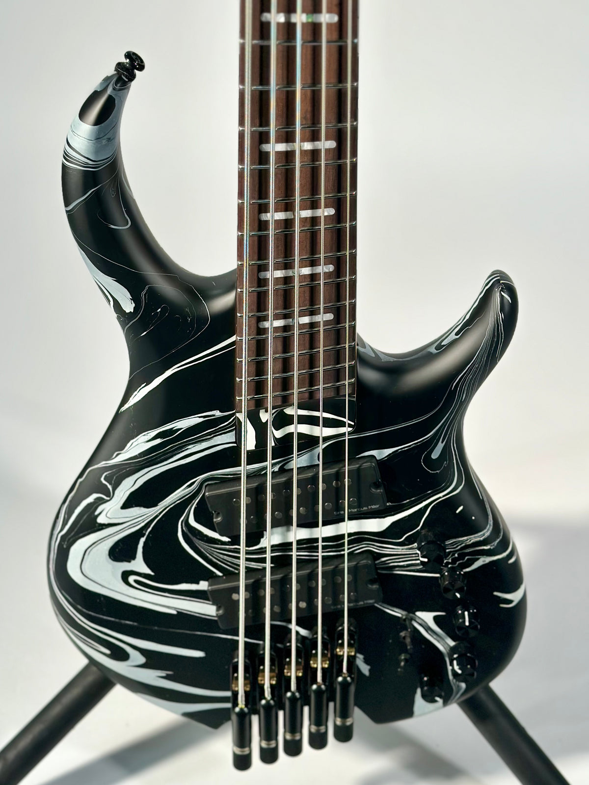 Sire Marcus Miller M6 5-String Headless Bass, Black Swirl