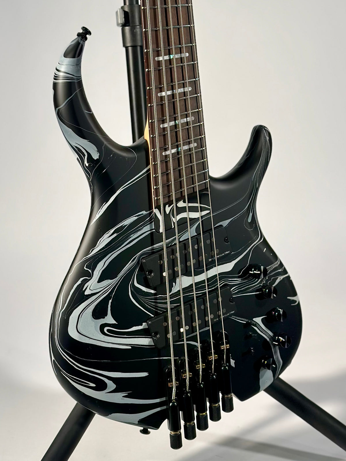Sire Marcus Miller M6 5-String Headless Bass, Black Swirl