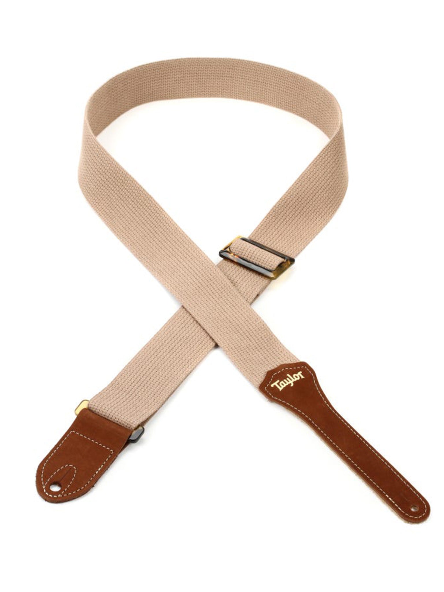 Taylor GS Mini Cotton Strap, Amber Buckle, Tan, 2"