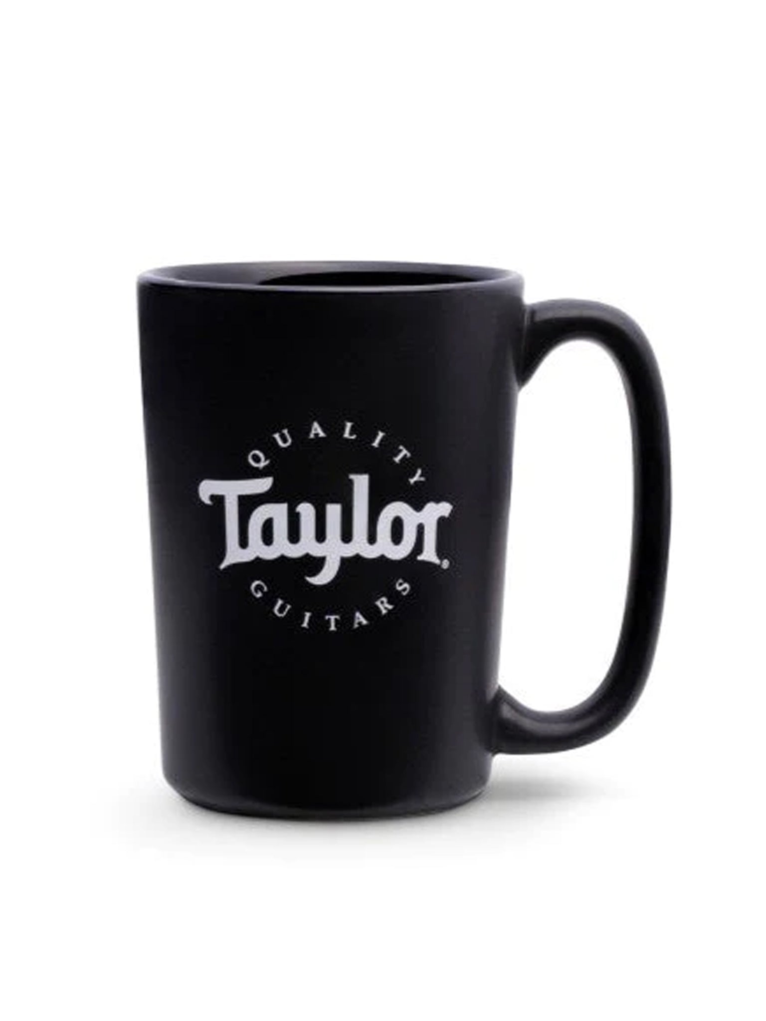 Taylor Rocca Coffee Mug, Black with White Logo, 12oz