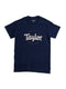 Taylor Mens Two-Color Logo T-Shirt, Navy, Medium