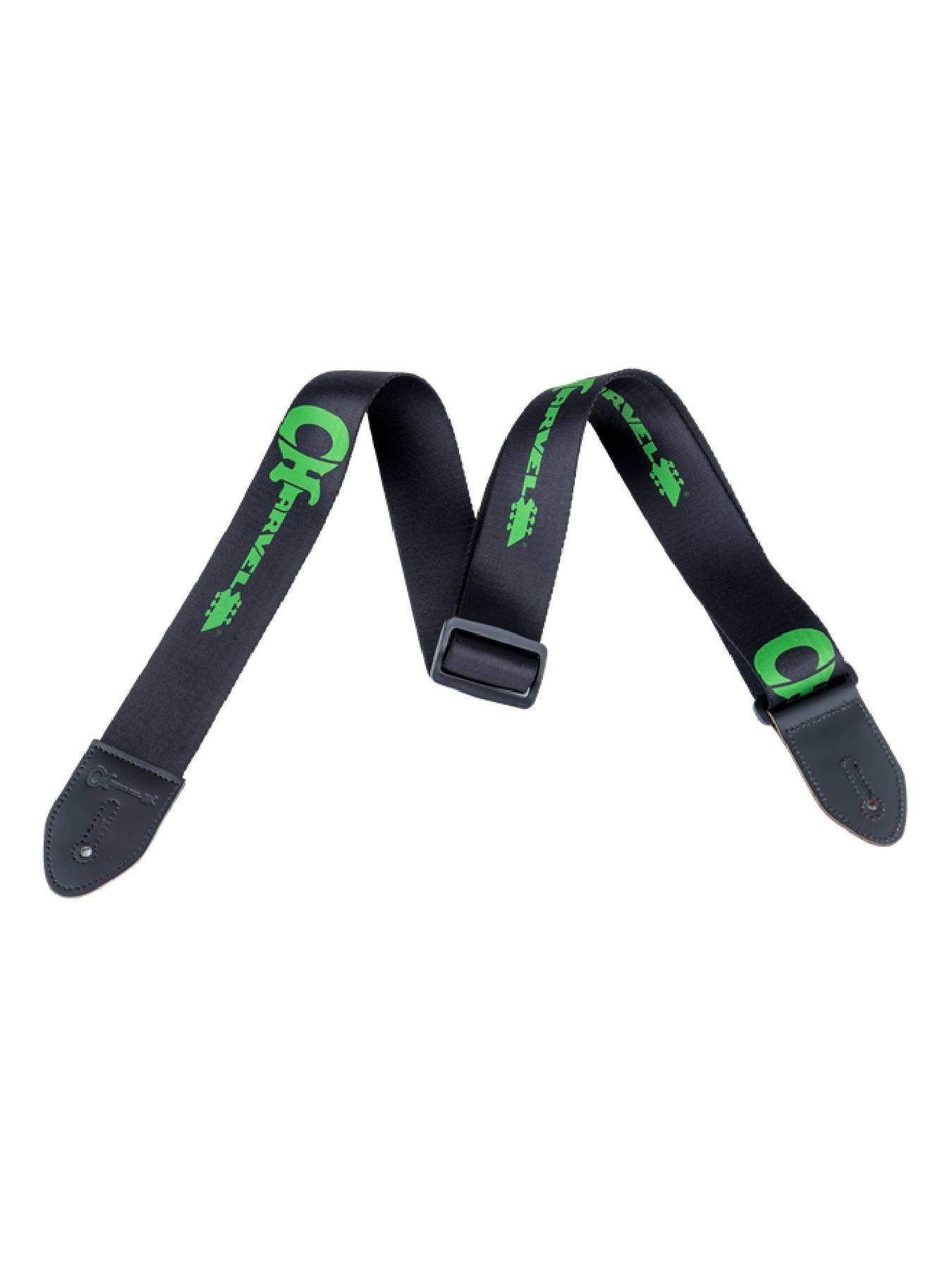Charvel Strap, Black with Green Logo