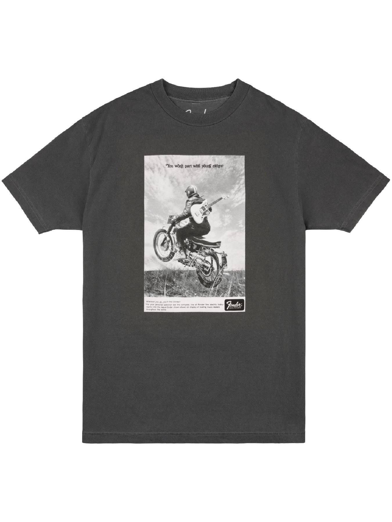 Fender Vintage Ad Biker Tee, Graphite, XXL