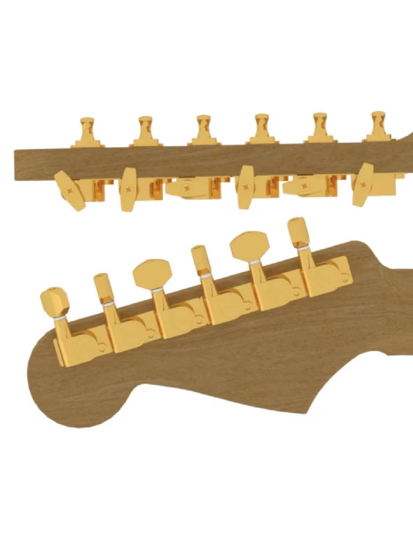 Hipshot Guitar Tuner Upgrade Kit, 6 Inline, Classic Closed, Gold