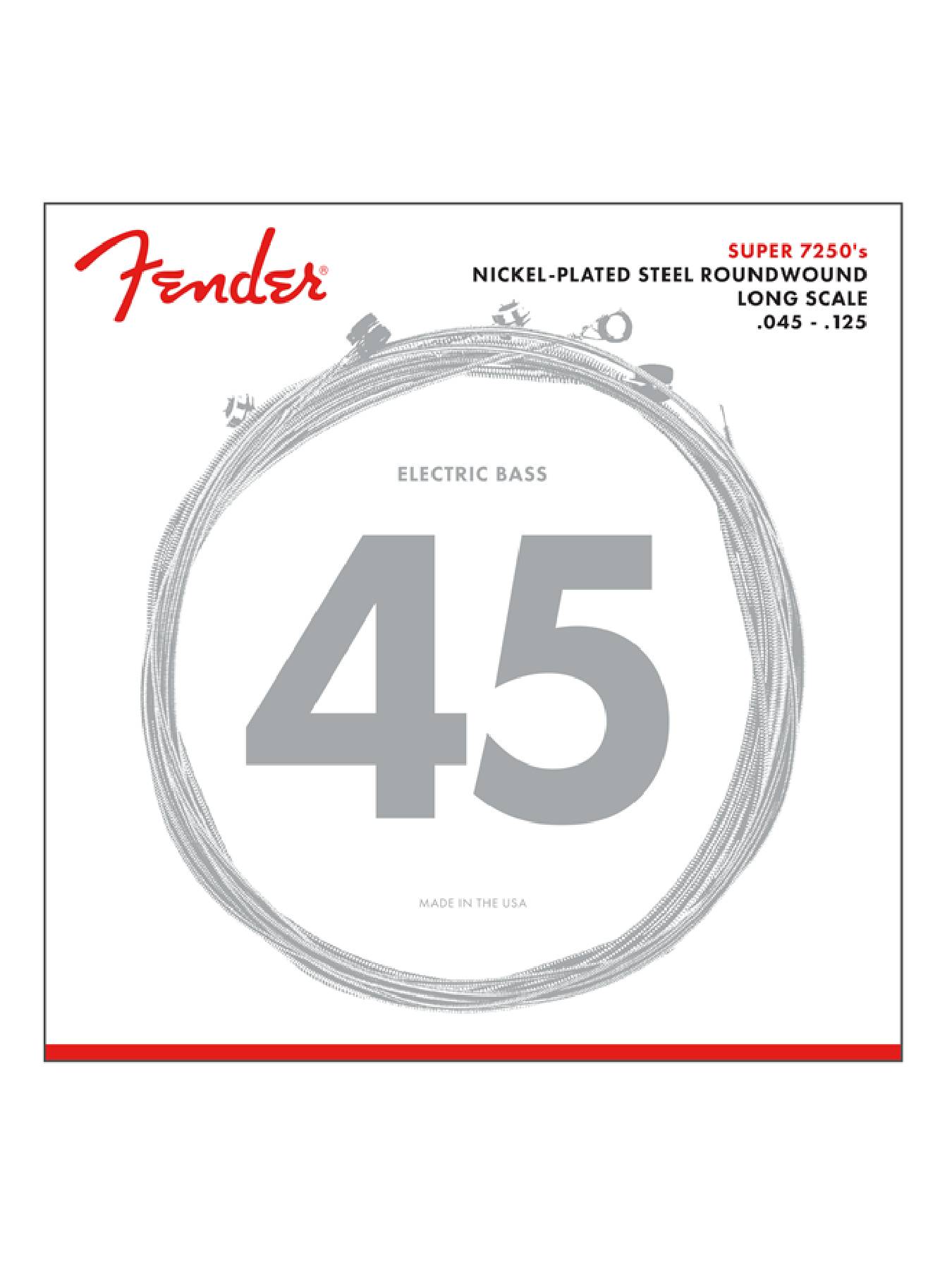 Fender Super 7250's Nickel Plated Steel Bass Strings, Long Scale 5 String .045 - .125