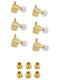 Fender Deluxe Cast/Sealed Guitar Tuning Machines with Pearl Buttons (Set of 6), Gold