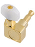 Fender Deluxe Cast/Sealed Guitar Tuning Machines with Pearl Buttons (Set of 6), Gold