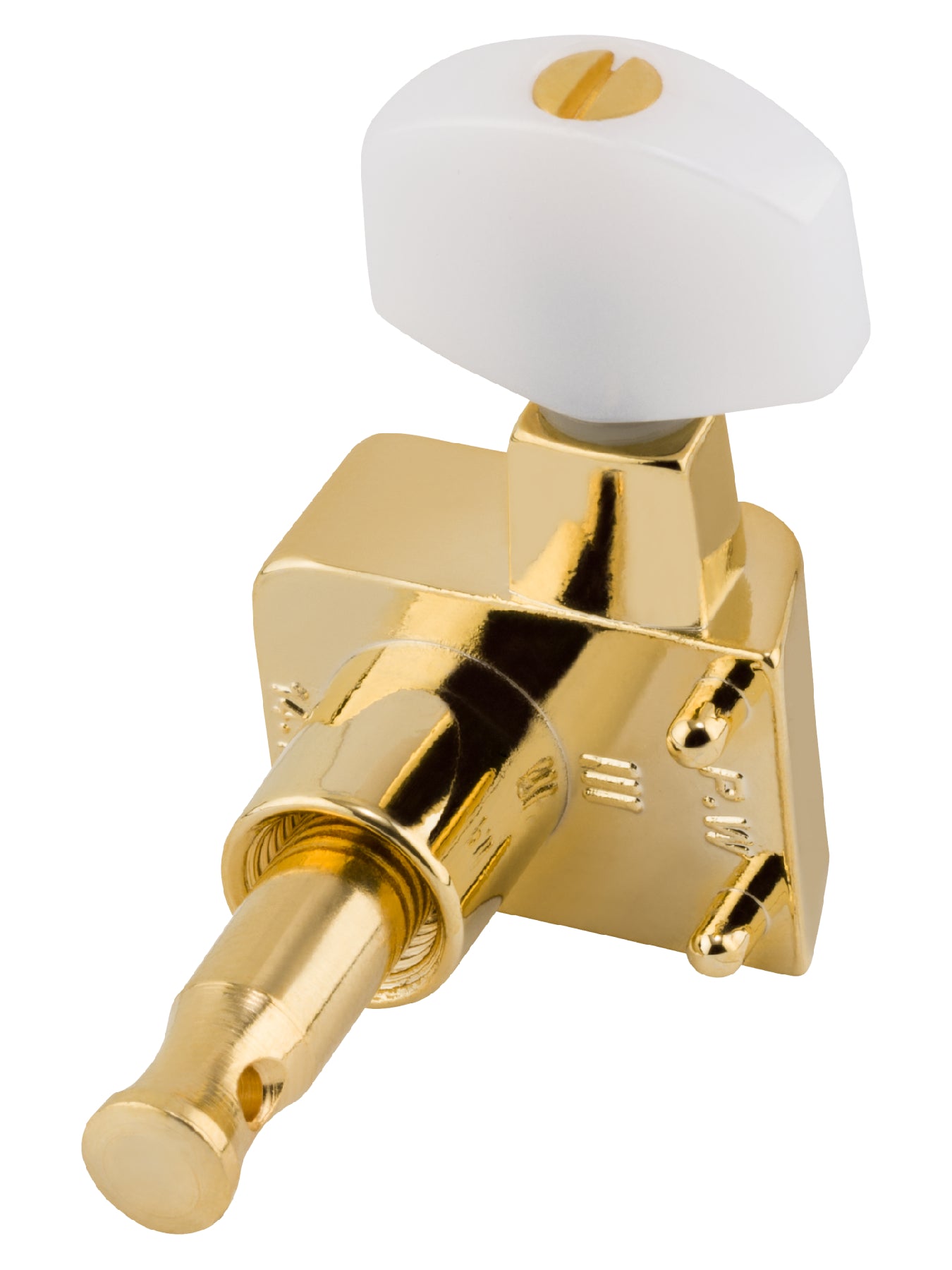 Fender Deluxe Cast/Sealed Guitar Tuning Machines with Pearl Buttons (Set of 6), Gold