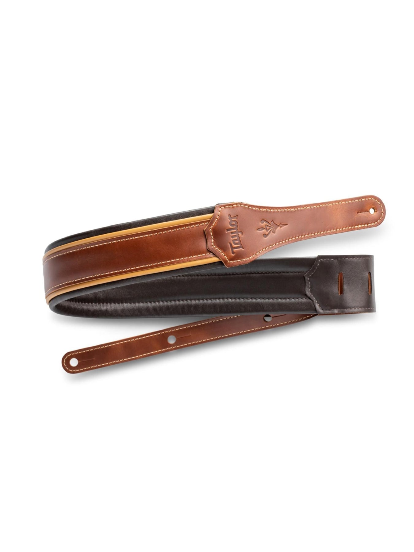 Taylor Century Strap, Brown Leather, 2.5" Medium Brown/Butterscotch/Black