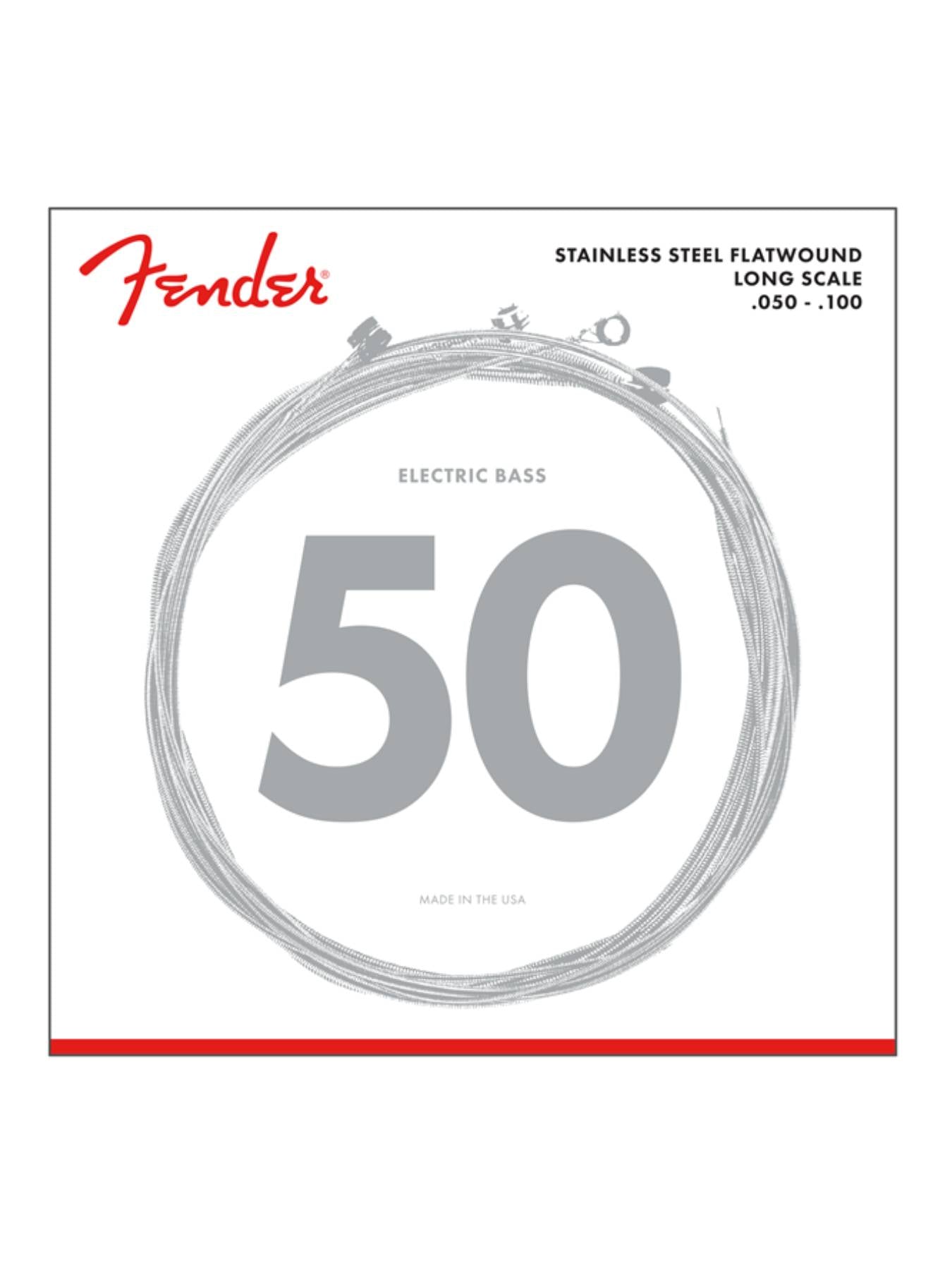 Fender Stainless 9050's Flatwound Bass Strings, .050 -.100