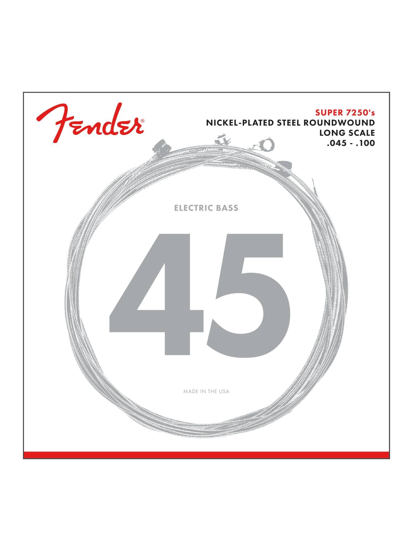 Fender Super 7250's Nickel Plated Steel Bass Strings, Long Scale