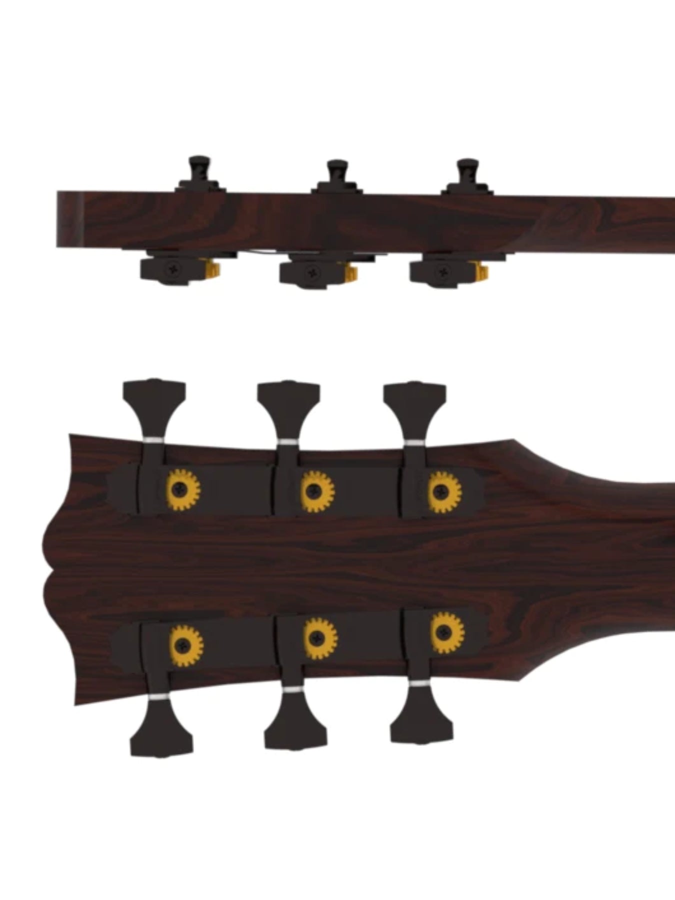 Hipshot Guitar Tuner Upgrade Kit, 3+3, Classic Open, Black