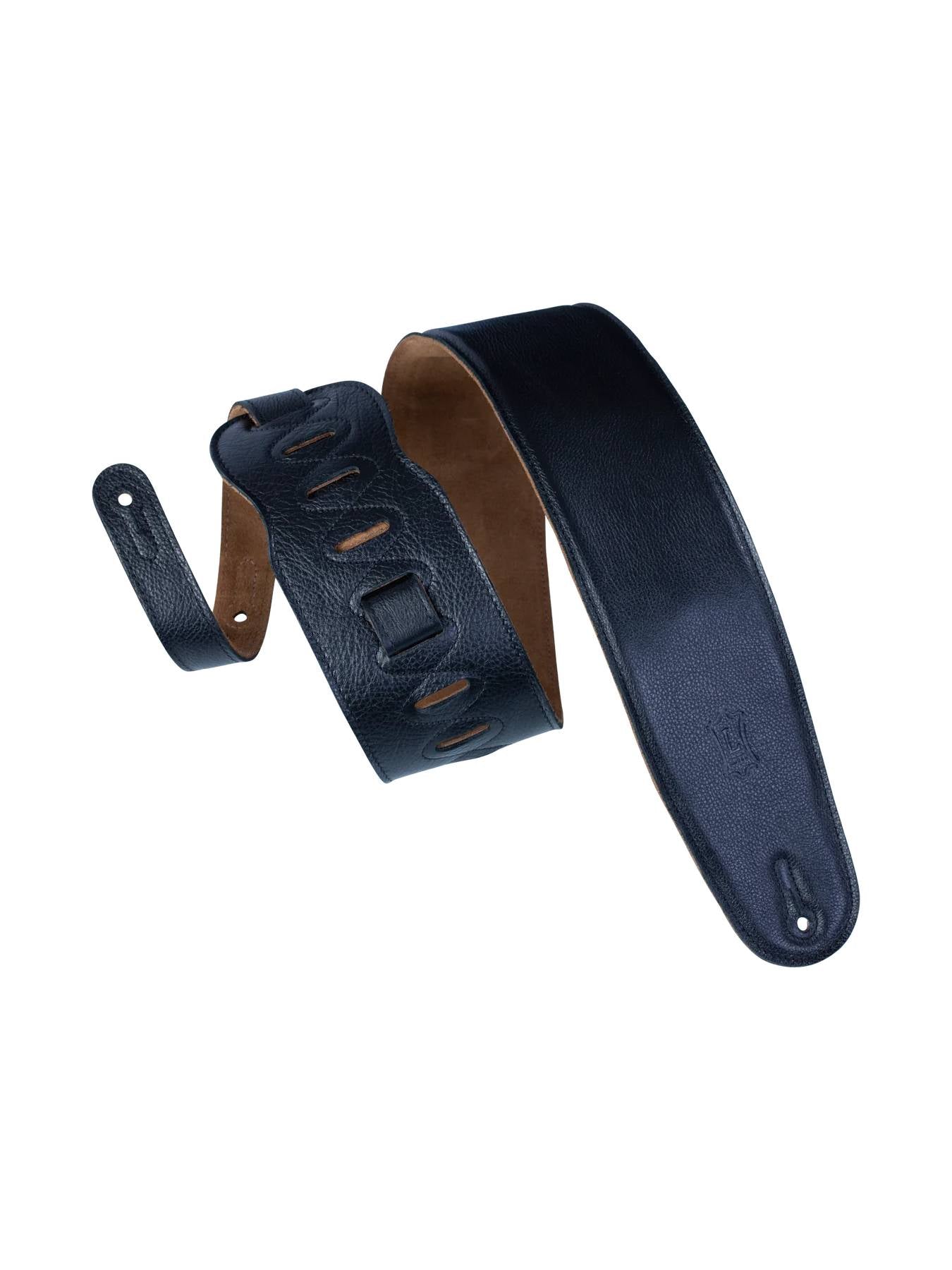 Levy's M4GF-XL-BLK 3 1/2" Wide Black Garment Leather Bass Strap