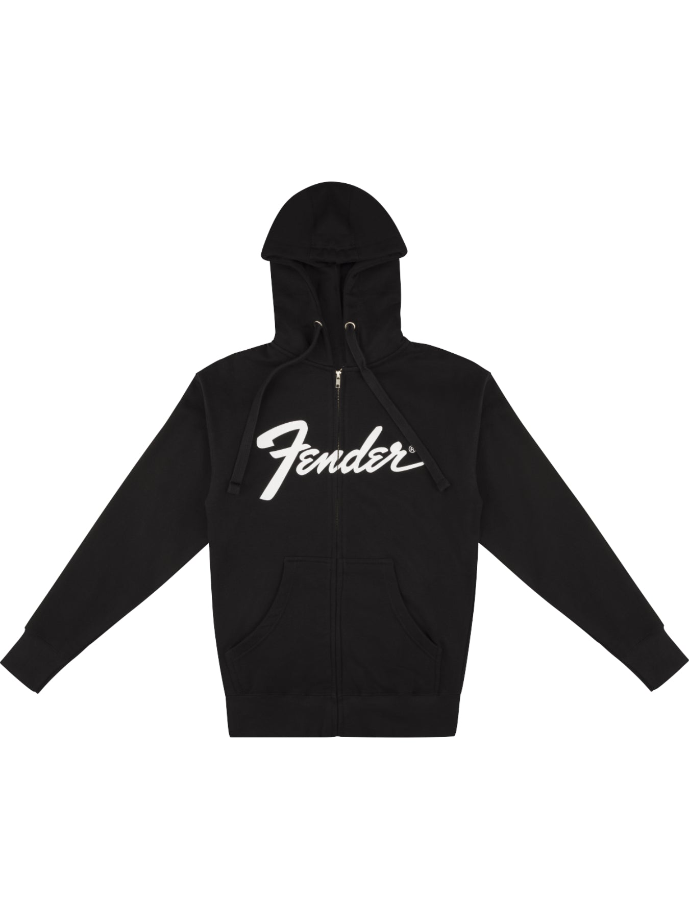 Fender Transition Logo Zip Front Hoodie, Black, Small