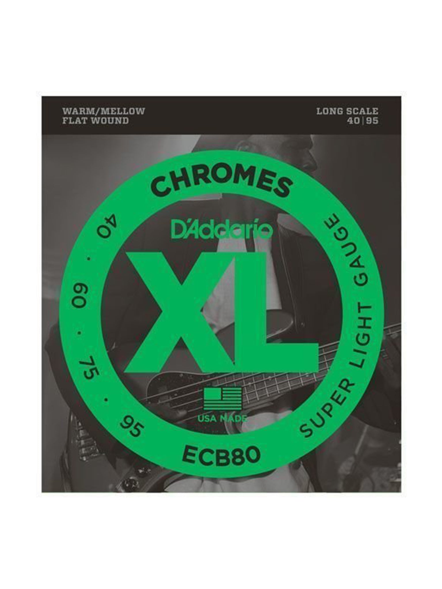D'Addario Chromes Flat Wound Electric Bass Strings