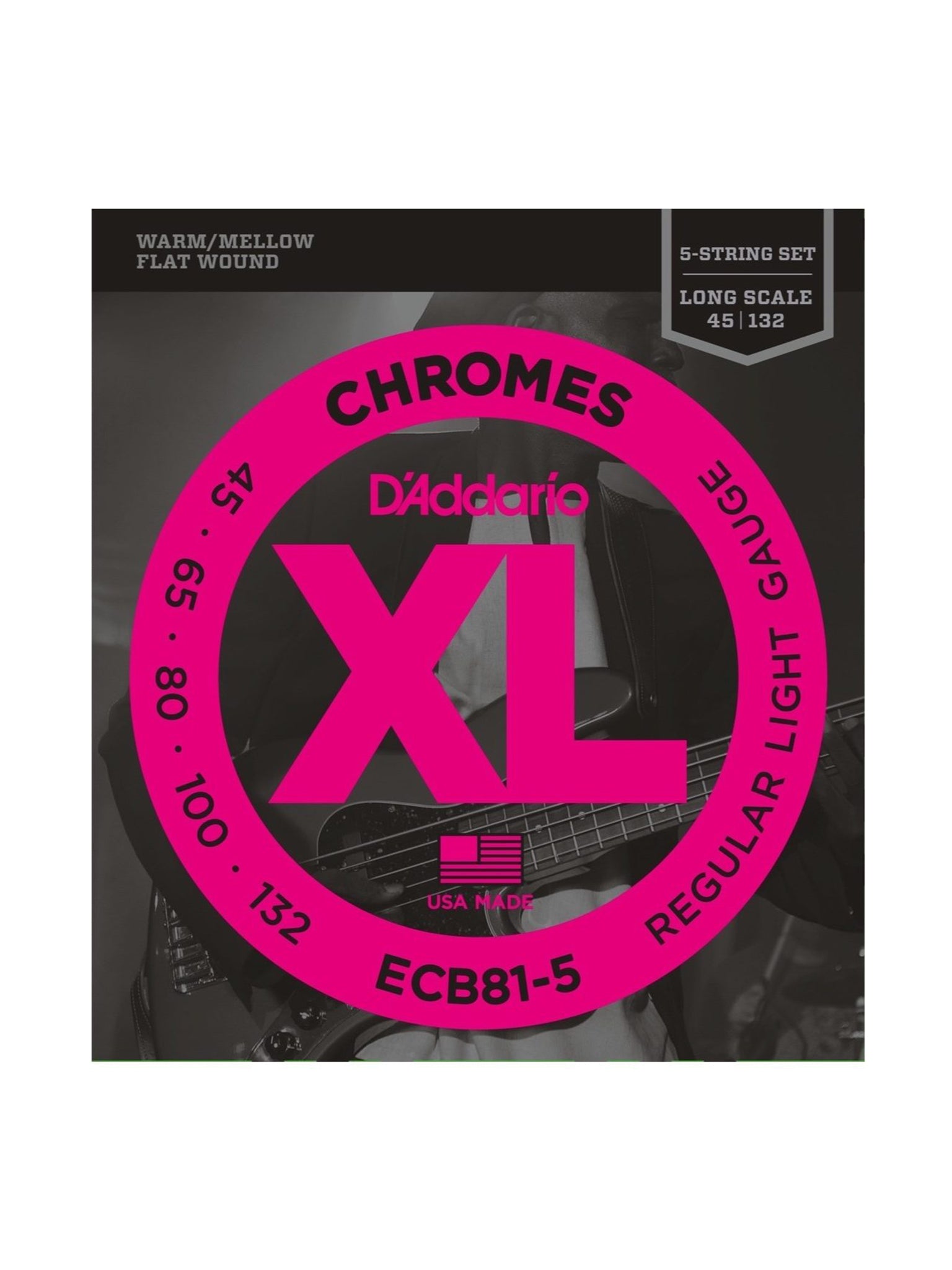 D'Addario Chromes Flat Wound Electric Bass Strings