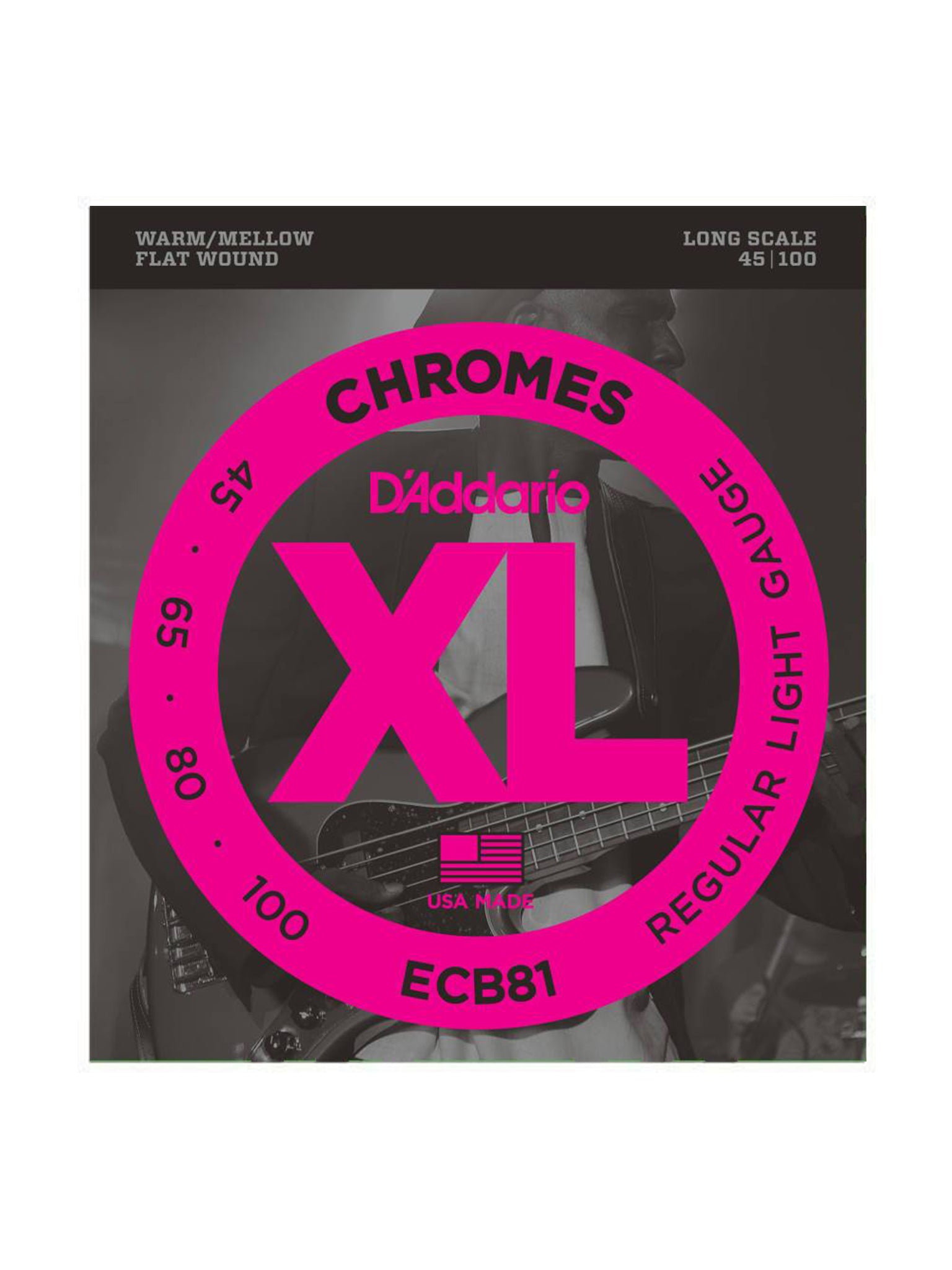 D'Addario Chromes Flat Wound Electric Bass Strings