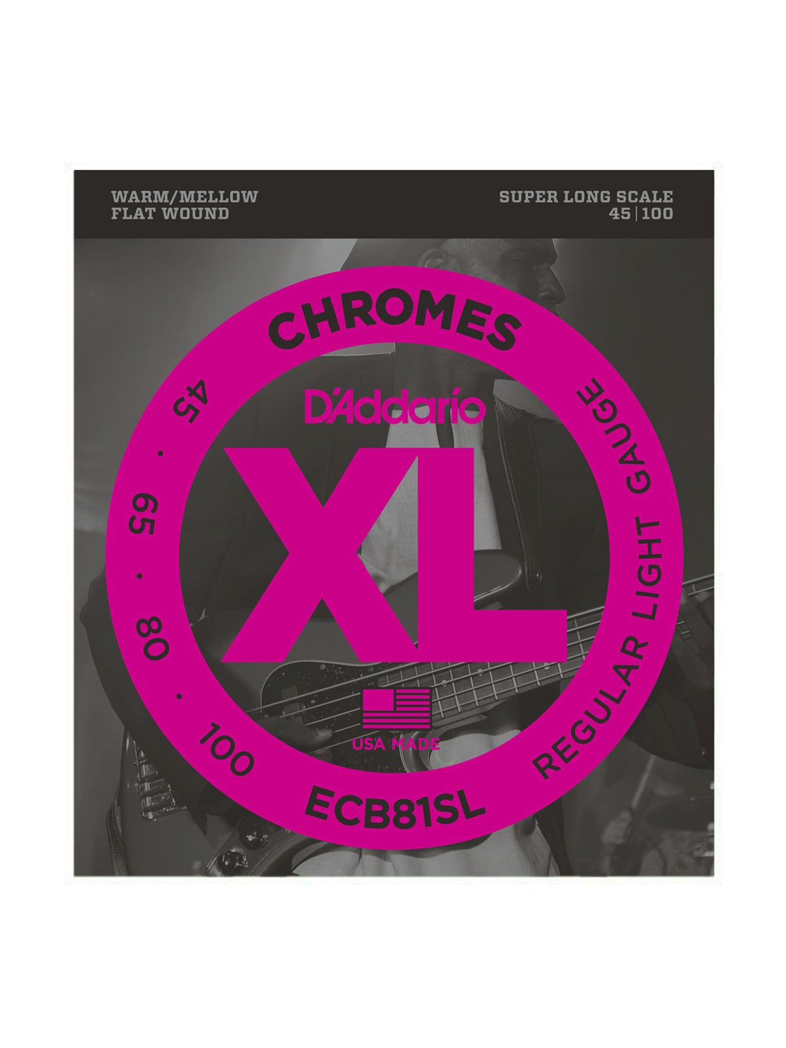 D'Addario Chromes Flat Wound Electric Bass Strings