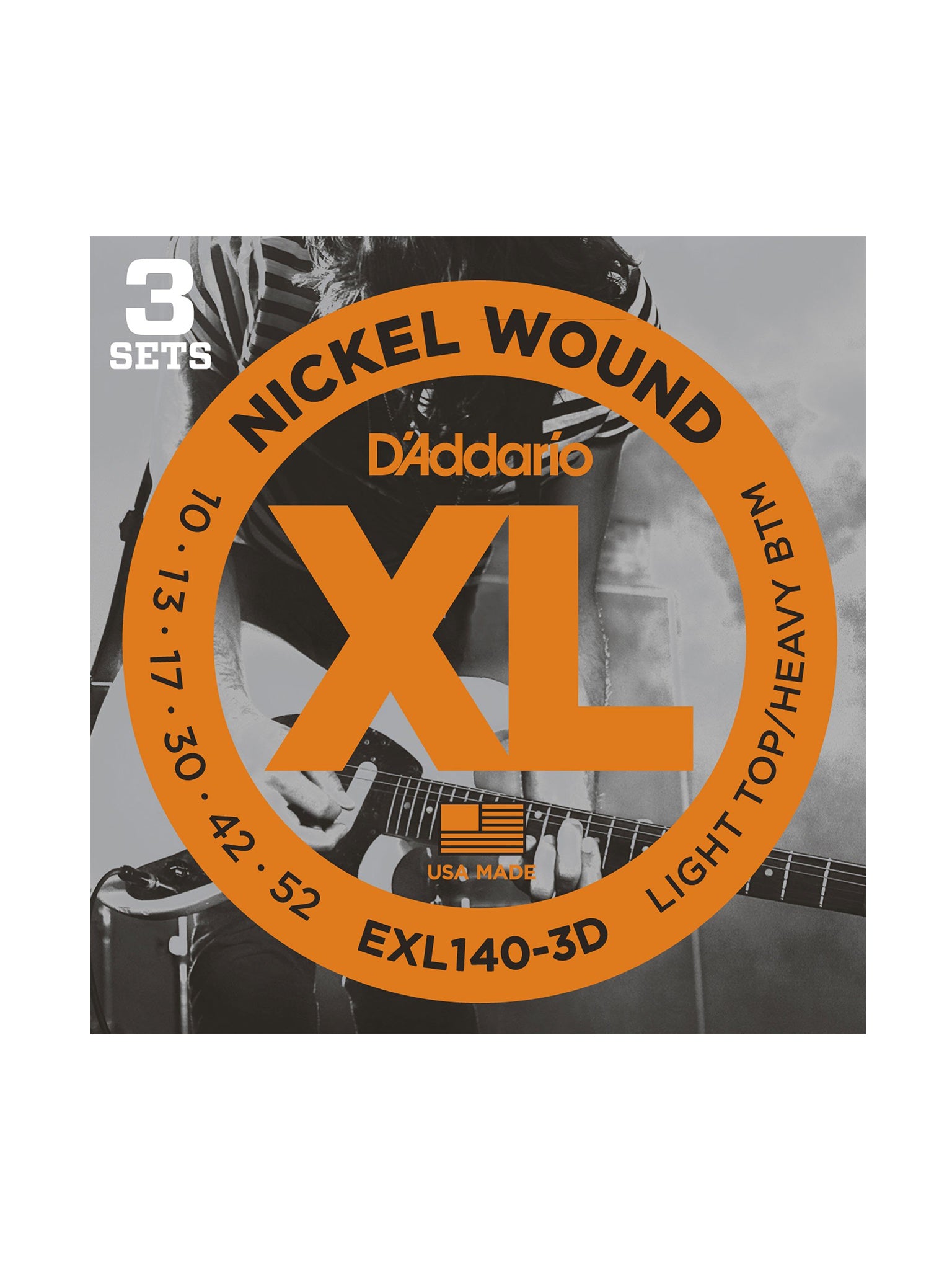 D'Addario EXL Nickel Wound Electric Guitar Strings, 3 Pack