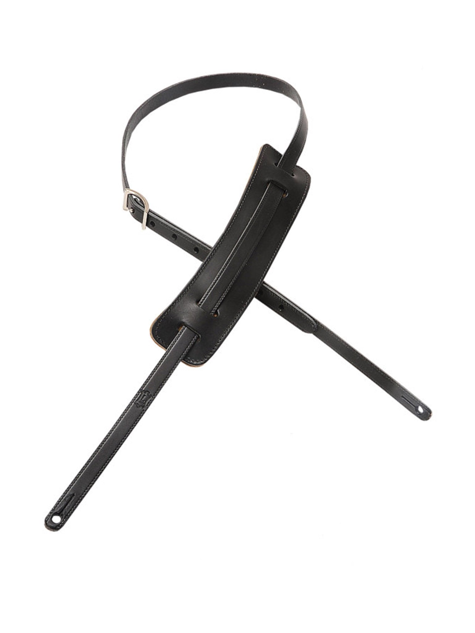 Levy's M25-BLK 5/8" Wide Black Veg-tan Leather Guitar Strap