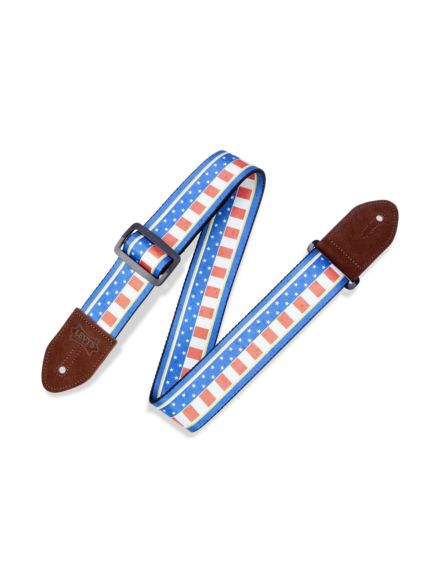 Levy's Wide Polyester Guitar Strap, Red White & Blue