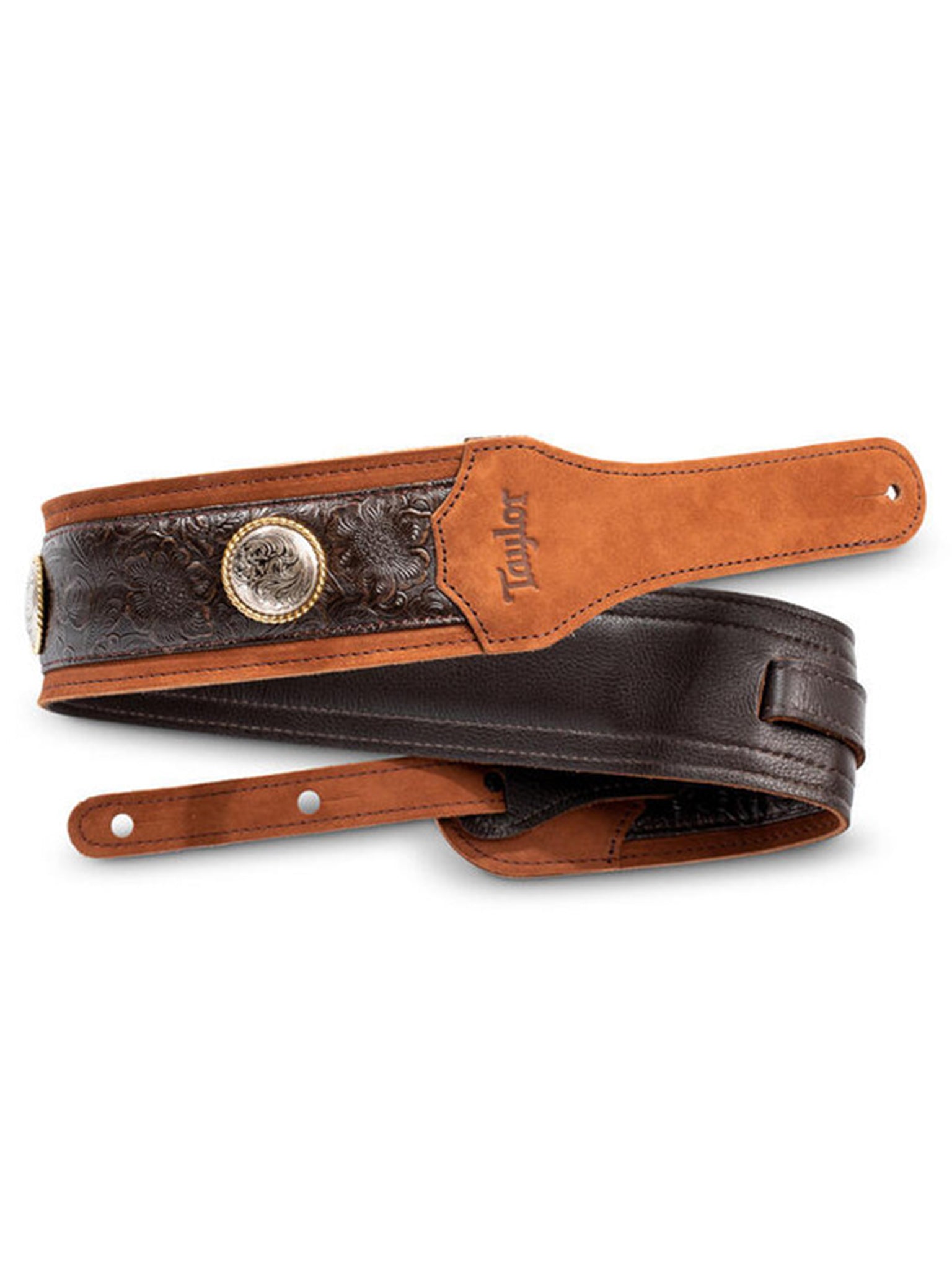 Taylor Grand Pacific Brown Leather Strap, Nickel Concho, 3