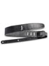 Taylor Black Leather Strap, Suede Back, Silver Logo, 2.5"