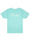 Fender Spaghetti Logo T-Shirt, Daphne Blue, Medium